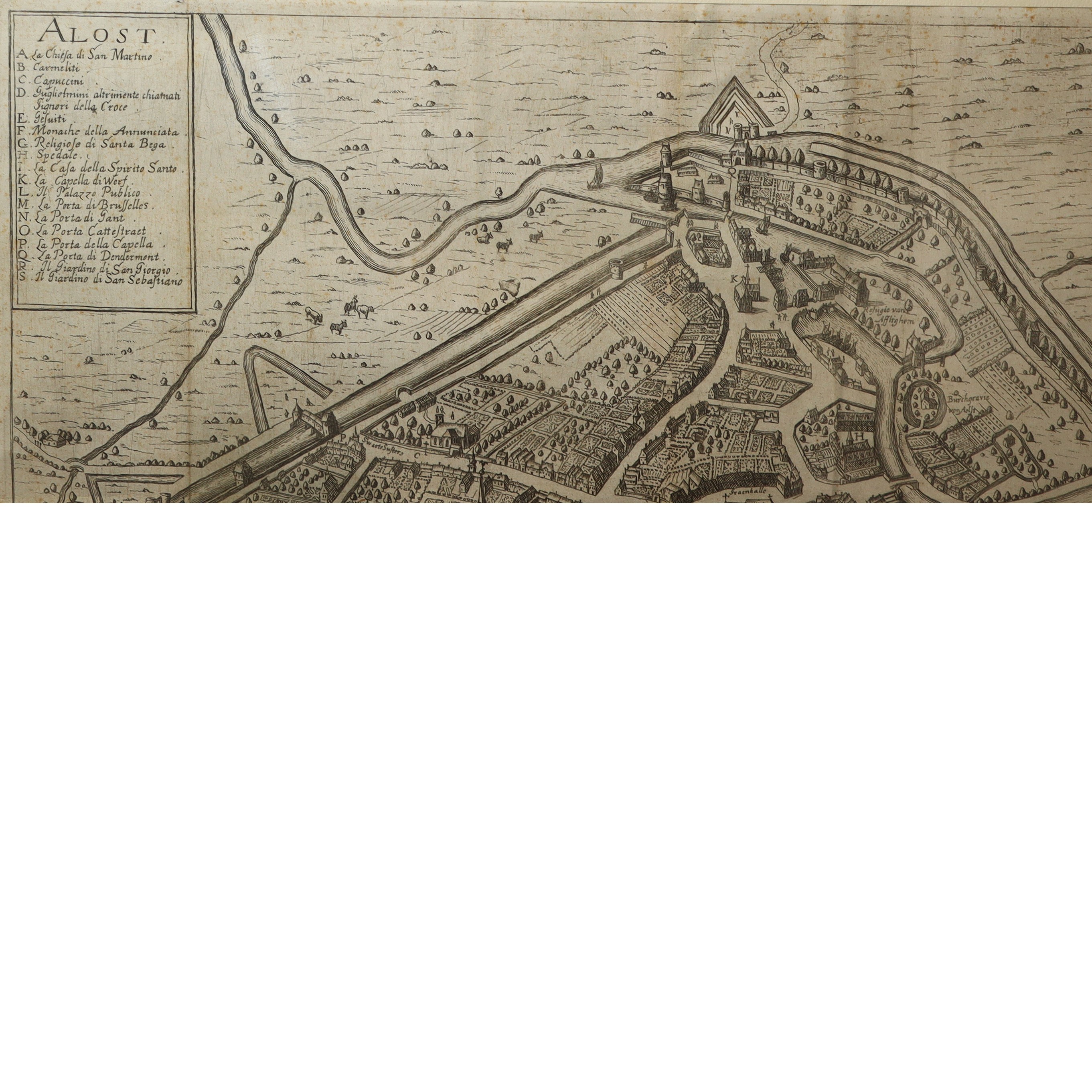 Cartina della Città di Alost (fiandra Orientale Belgio, Odierna Aalst)