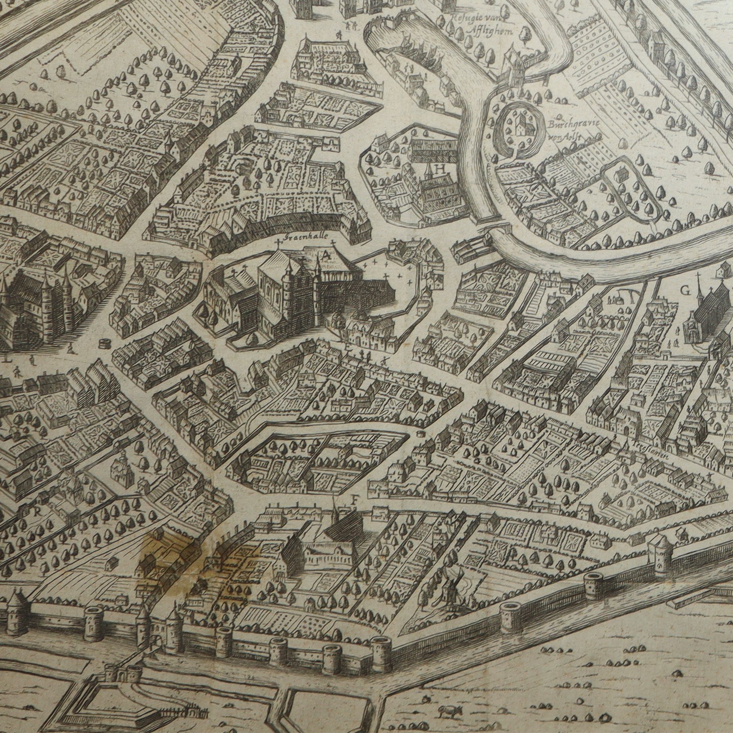 Cartina della Città di Alost (fiandra Orientale Belgio, Odierna Aalst)