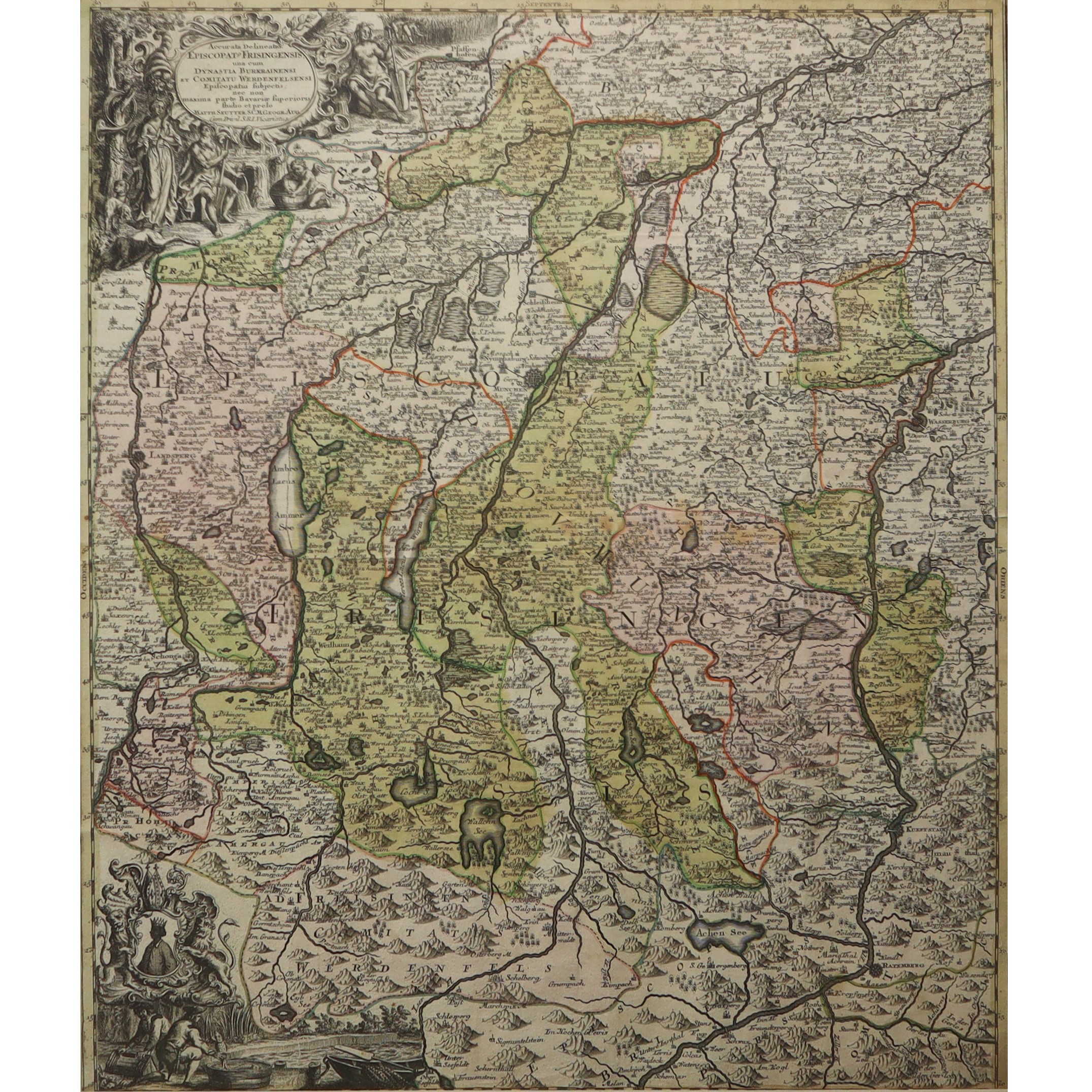Accurata Delineatio Episcopatus Frisingensis: una Cum Dynastia Burkrainensi Et Comitatu Werdenfel...
