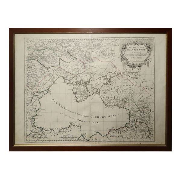 Paolo Santini - Carte des Enviros de la mere noire: l&#39;Ukrayne, La Petite Tartarie, et Les Confins de la Russie Europeene, et de La Turquie