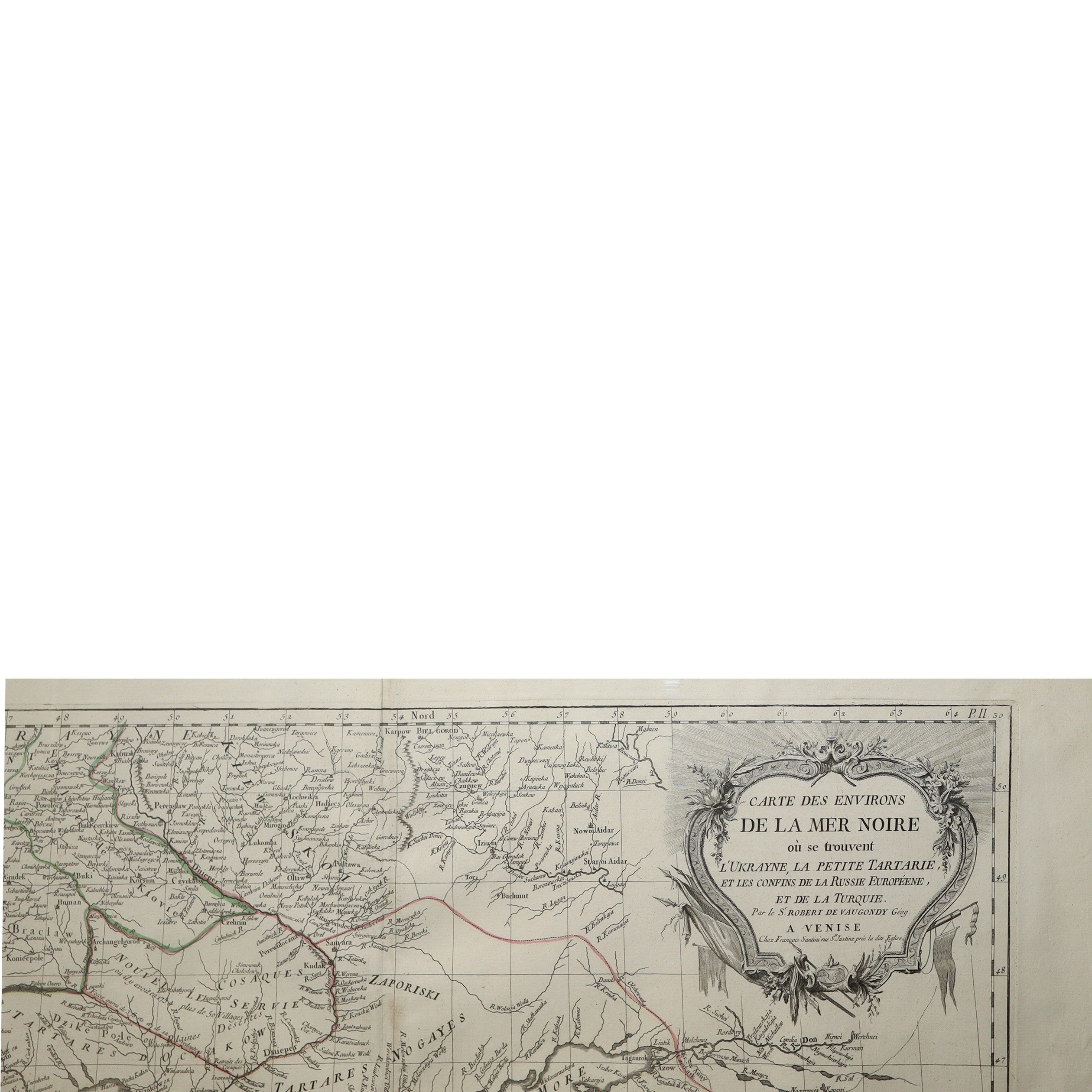 Paolo Santini - Carte Des Enviros De la Mere Noire: L'ukrayne, la Petite Tartarie, Et Les Confins...