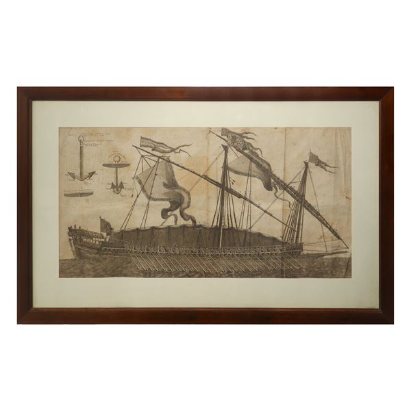 Jacques-Nicolas Bellin - Description of a galley and its anchor