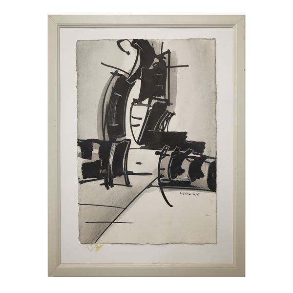 Abstract in shades of gray and black