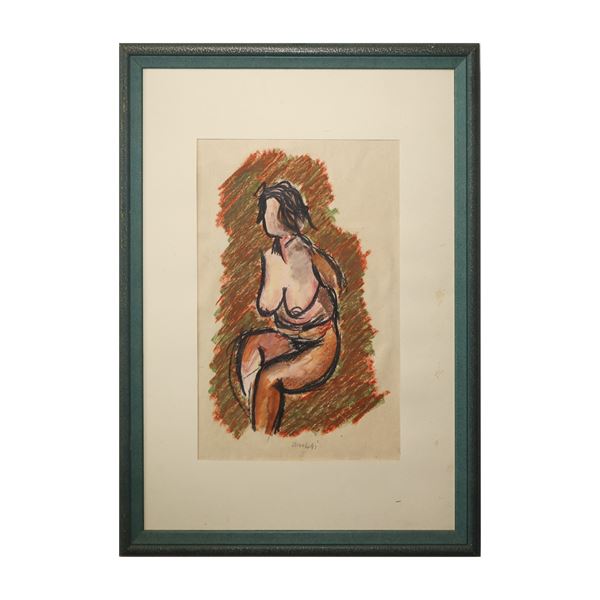 Ennio  Morlotti - Nudo, donna seduta