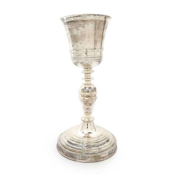 Chalice in silver and vermeil silver