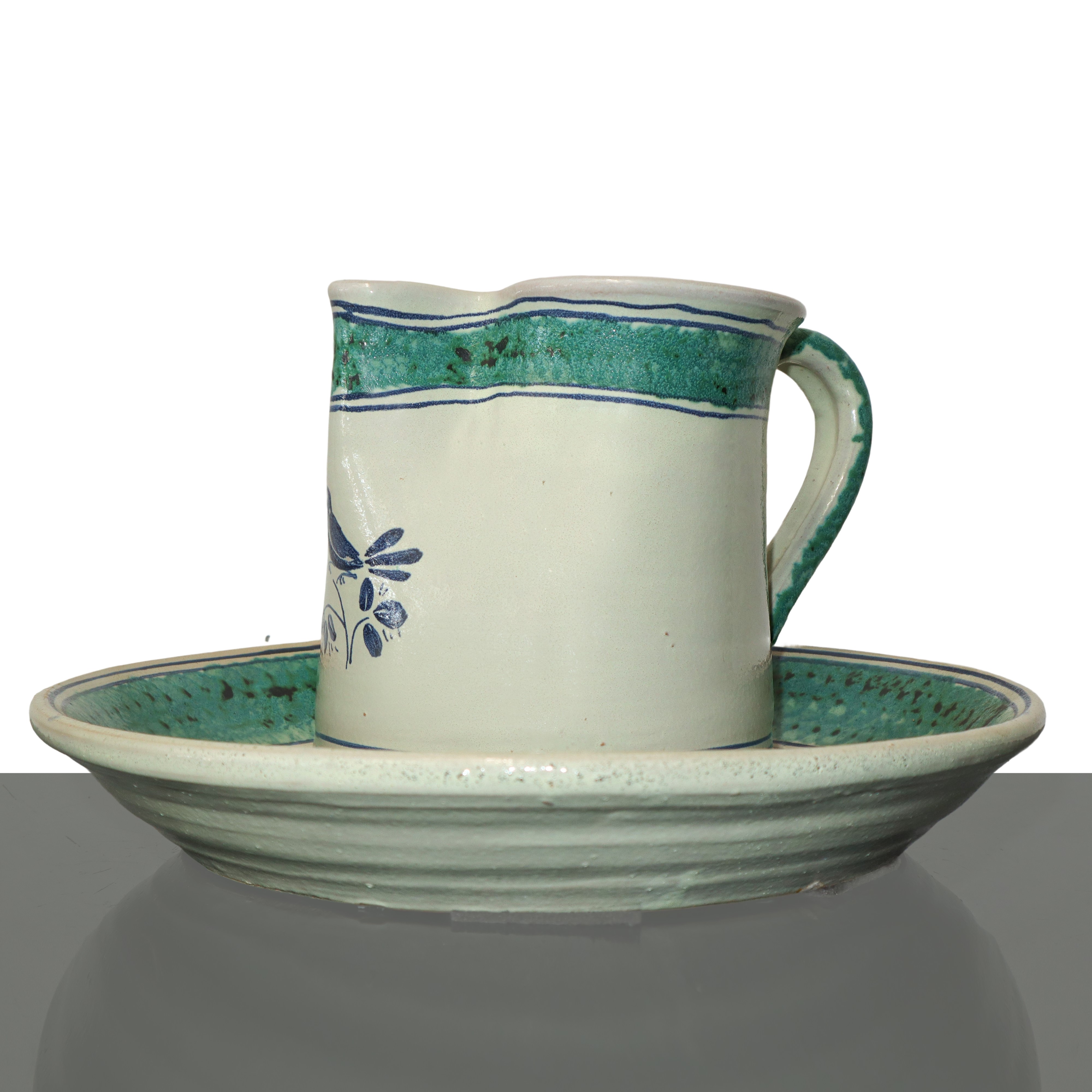 Alessi Ceramiche - Versatotoio in Maiolica di Caltagirone con Uccellino sul Fronte con Piatto in ...