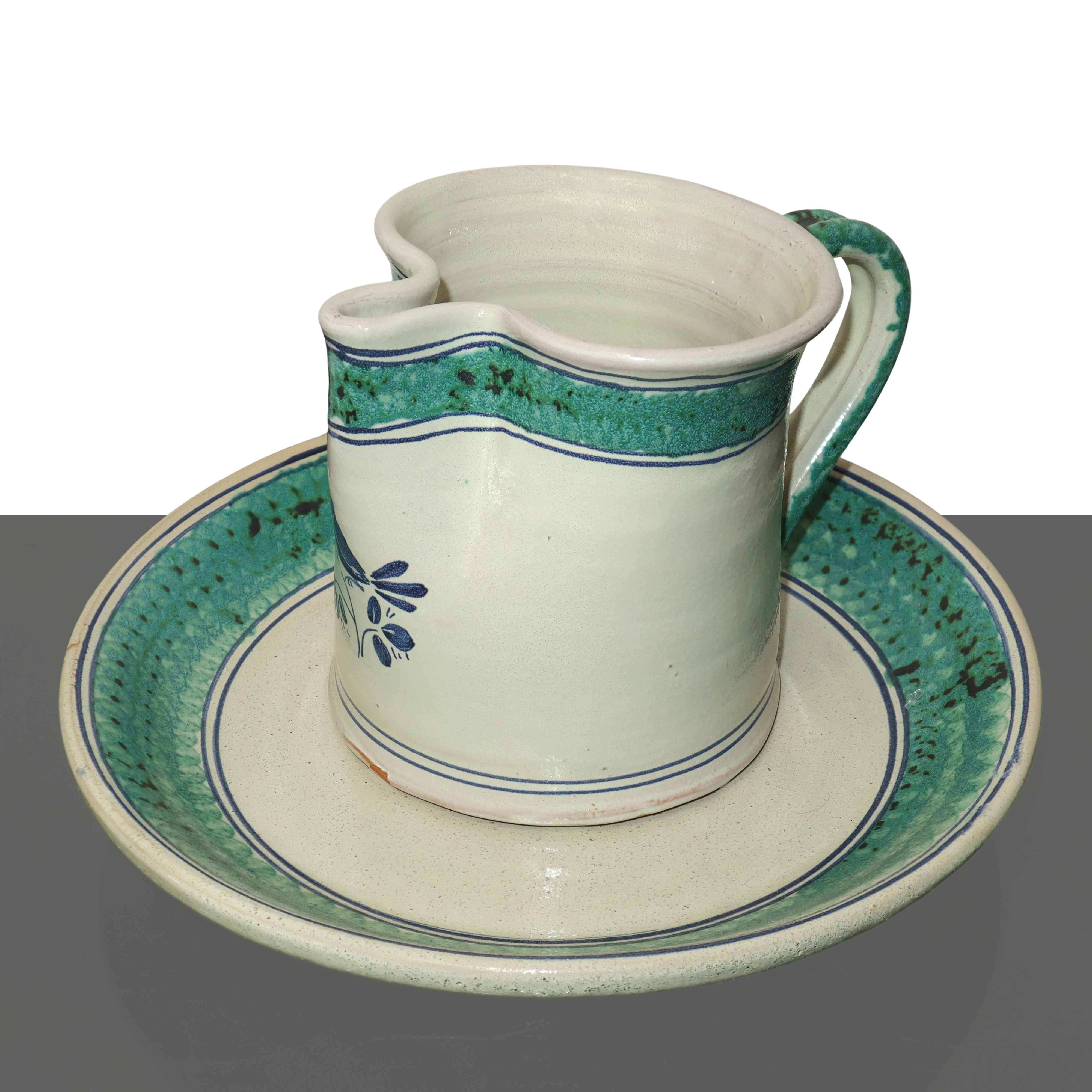 Alessi Ceramiche - Versatotoio in Maiolica di Caltagirone con Uccellino sul Fronte con Piatto in ...