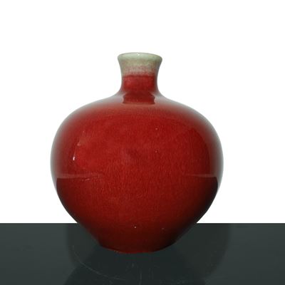 Vaso Cinese Rosso Sangue di Bue a Forma di Mela