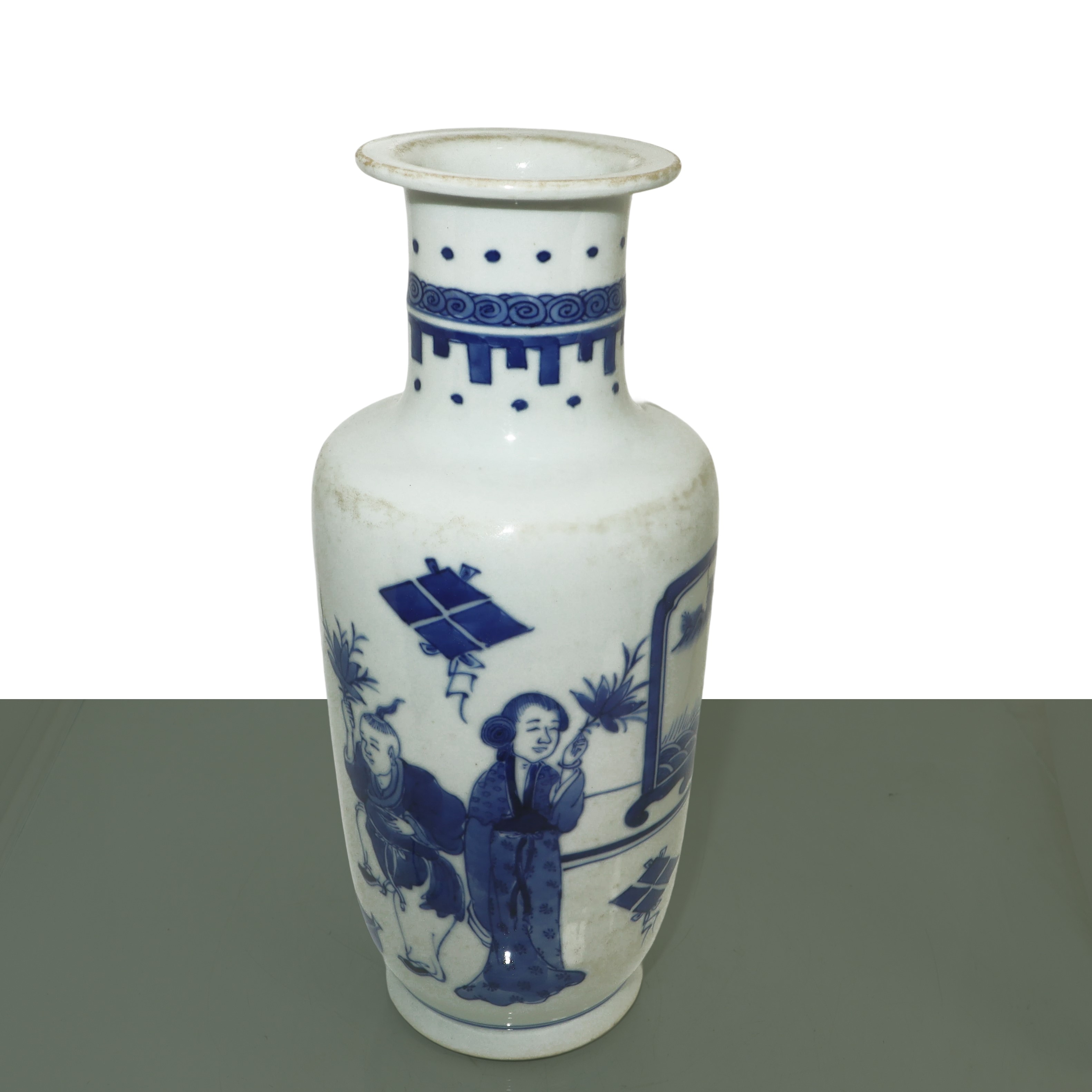 Vaso nei toni blu e bianco