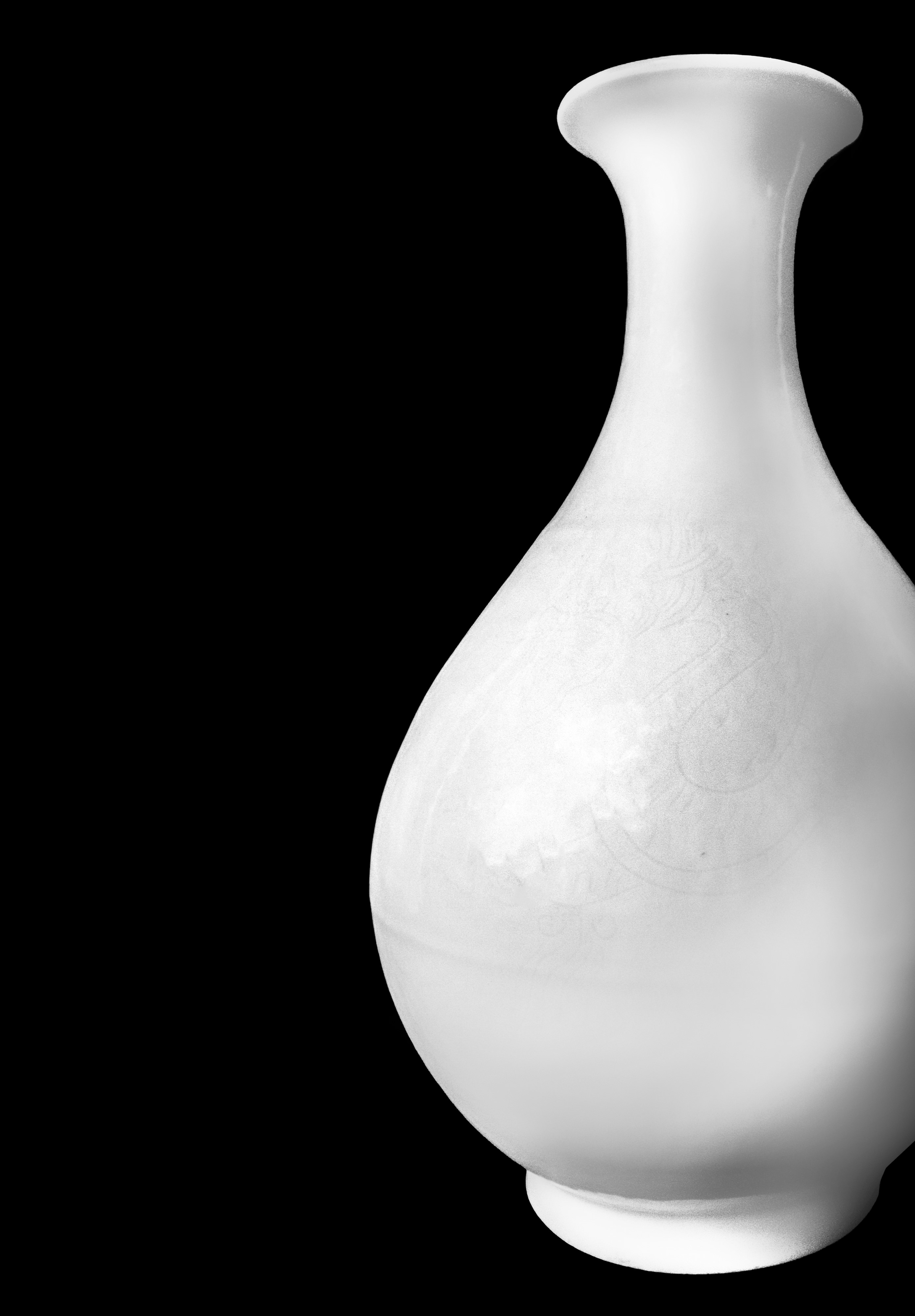 Vaso cinese in porcellana bianca