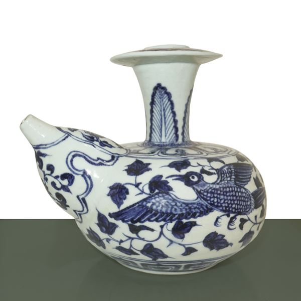 Teapot in blue and white tones