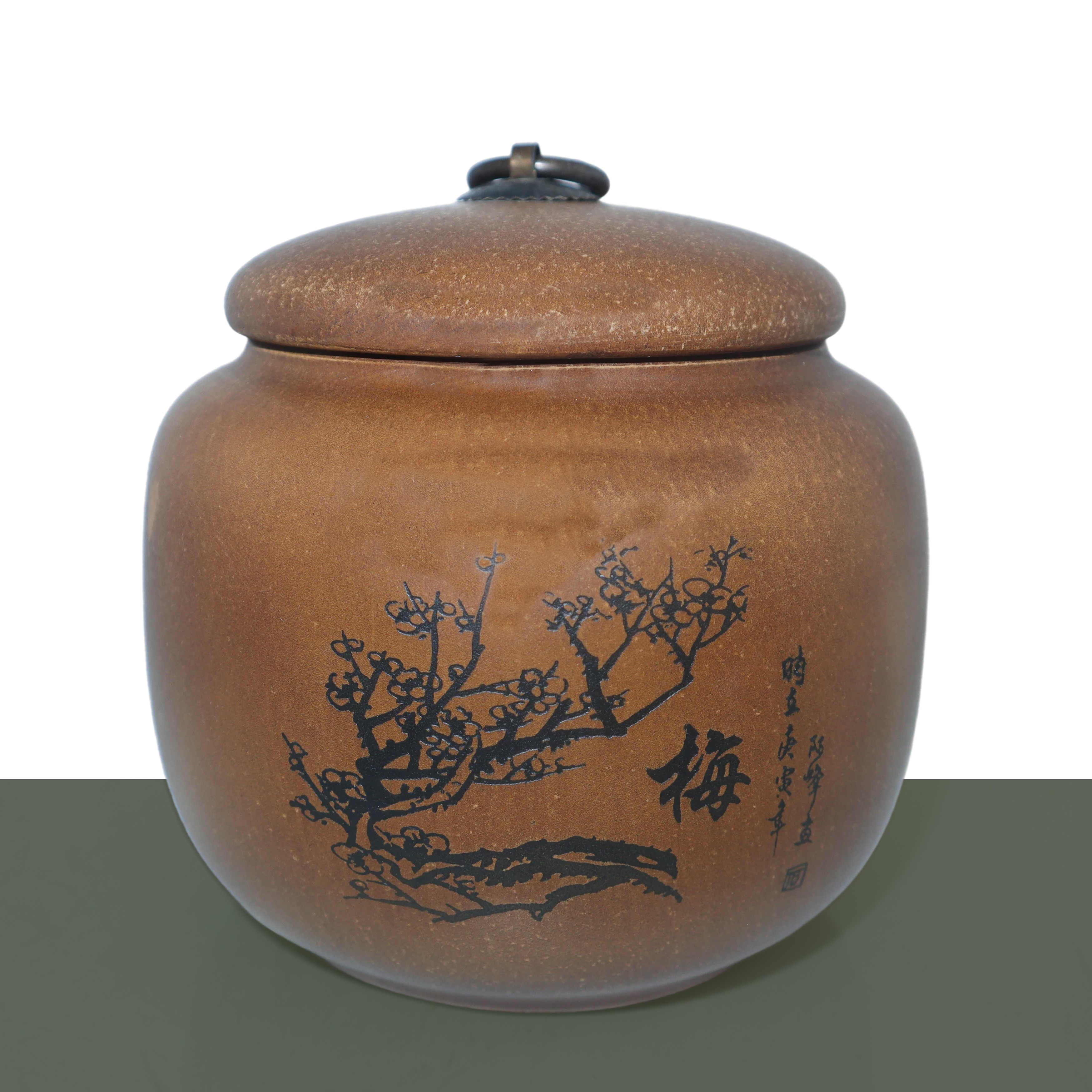 Portapenne e tazza per il thè in argilla viola Yixing