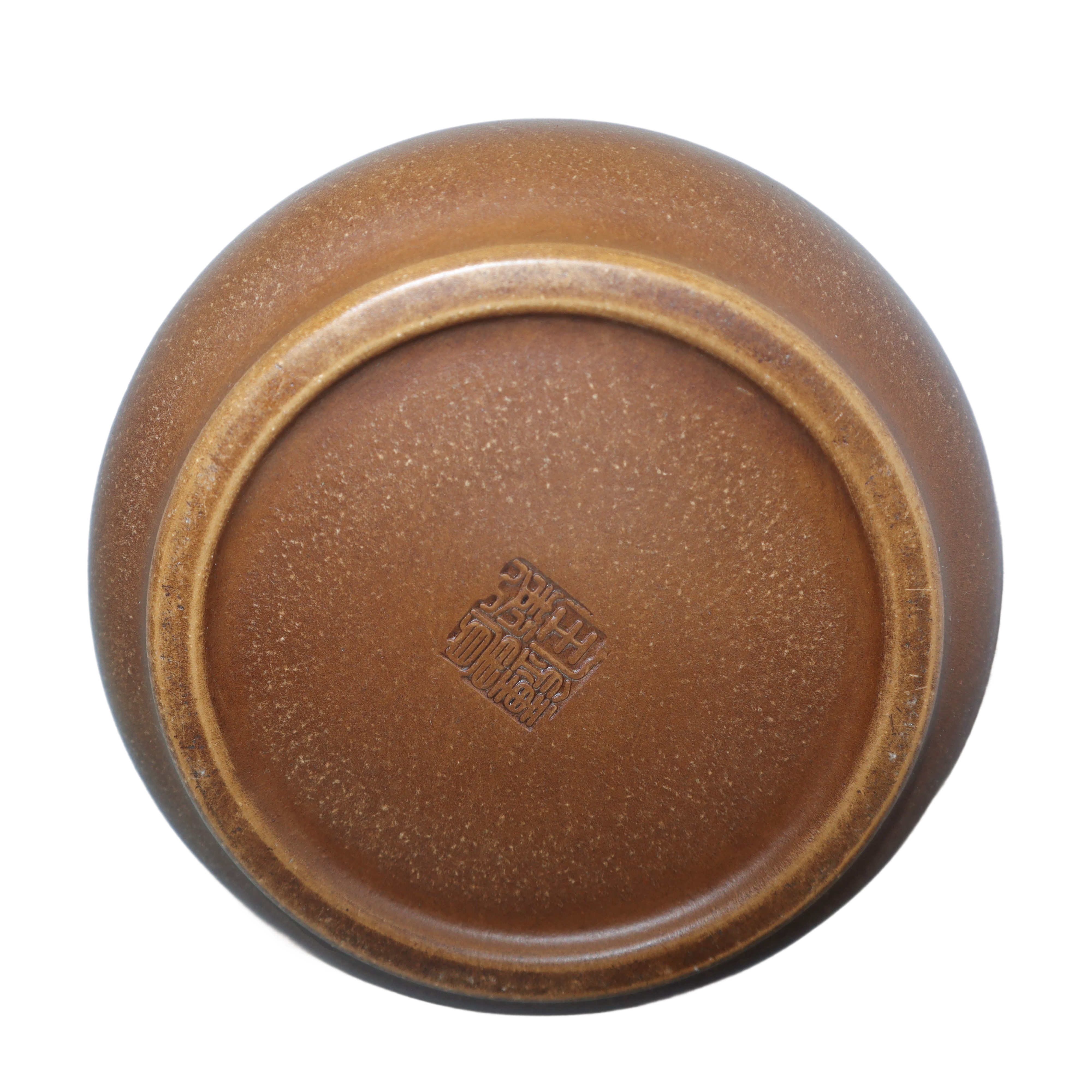 Portapenne e tazza per il thè in argilla viola Yixing