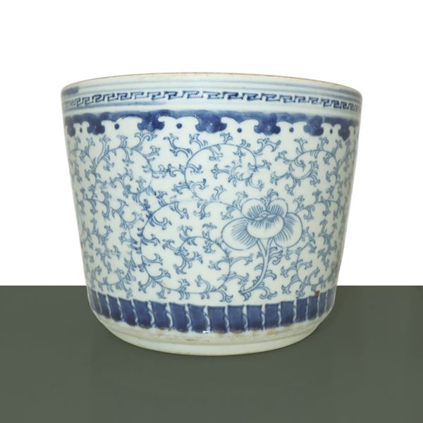 Burning blue and white incense