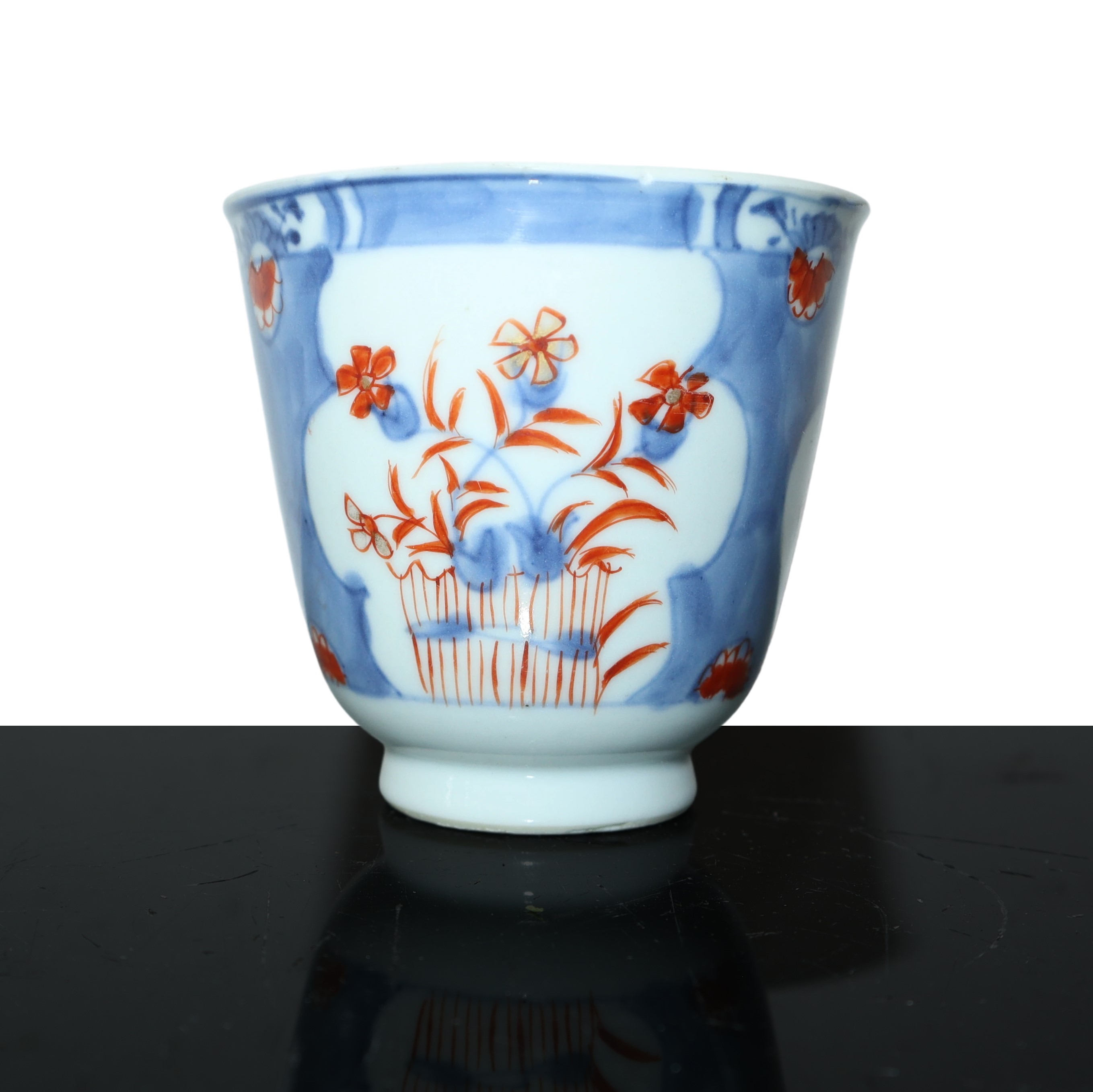 N'3 Coppette in Porcellana Cinese con Decori Floreali