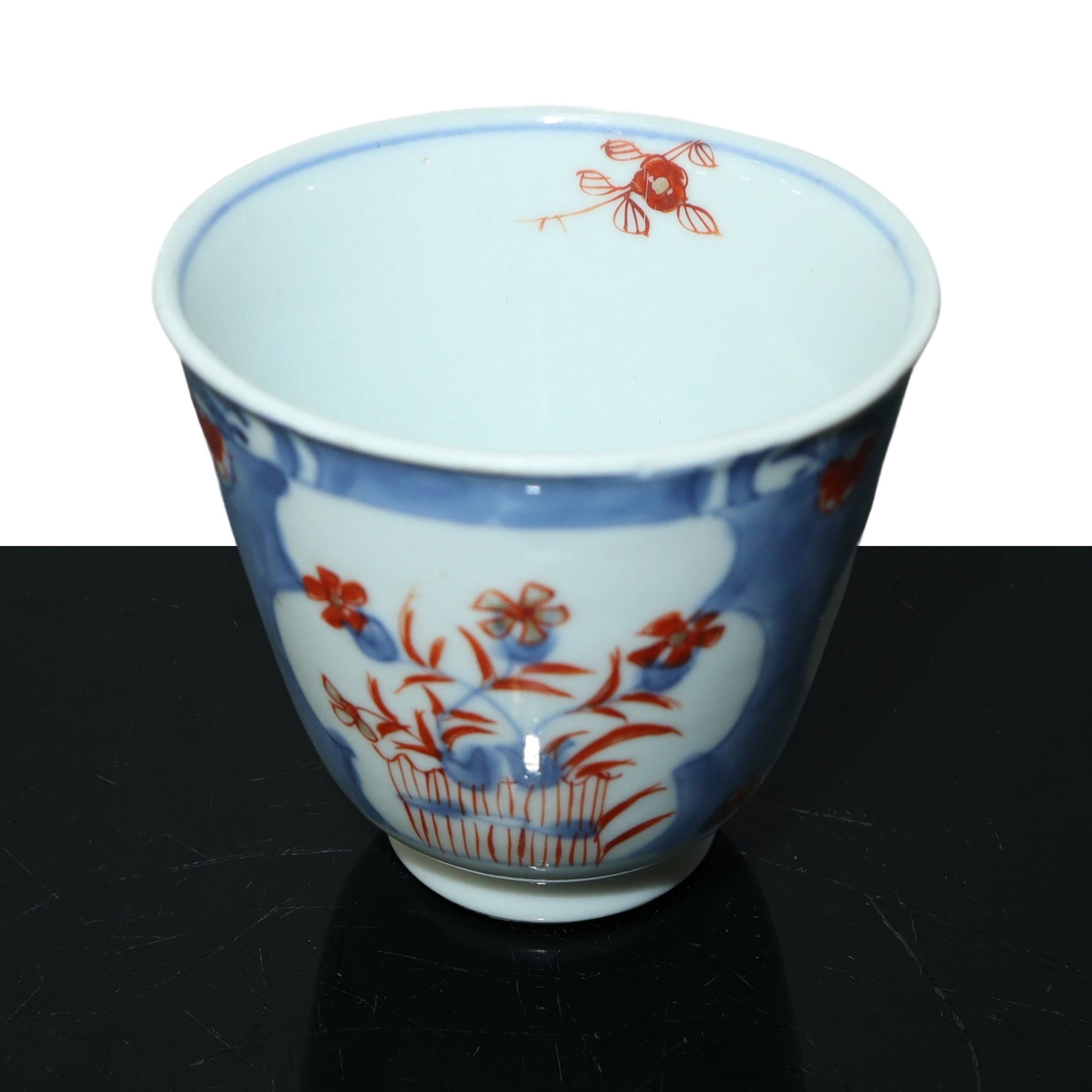 N'3 Coppette in porcellana cinese con decori floreali