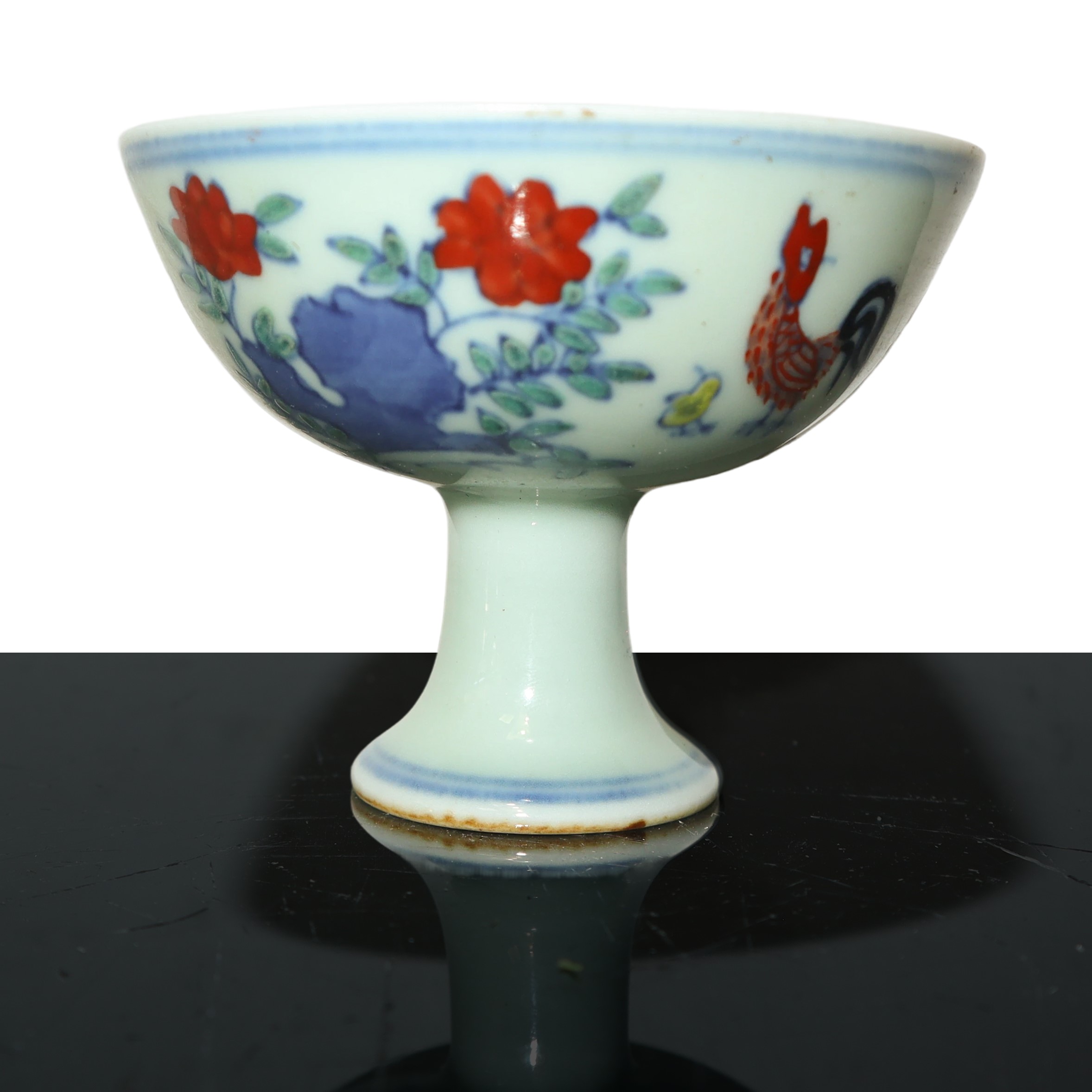 N'3 Coppette in Porcellana Cinese con Decori Floreali