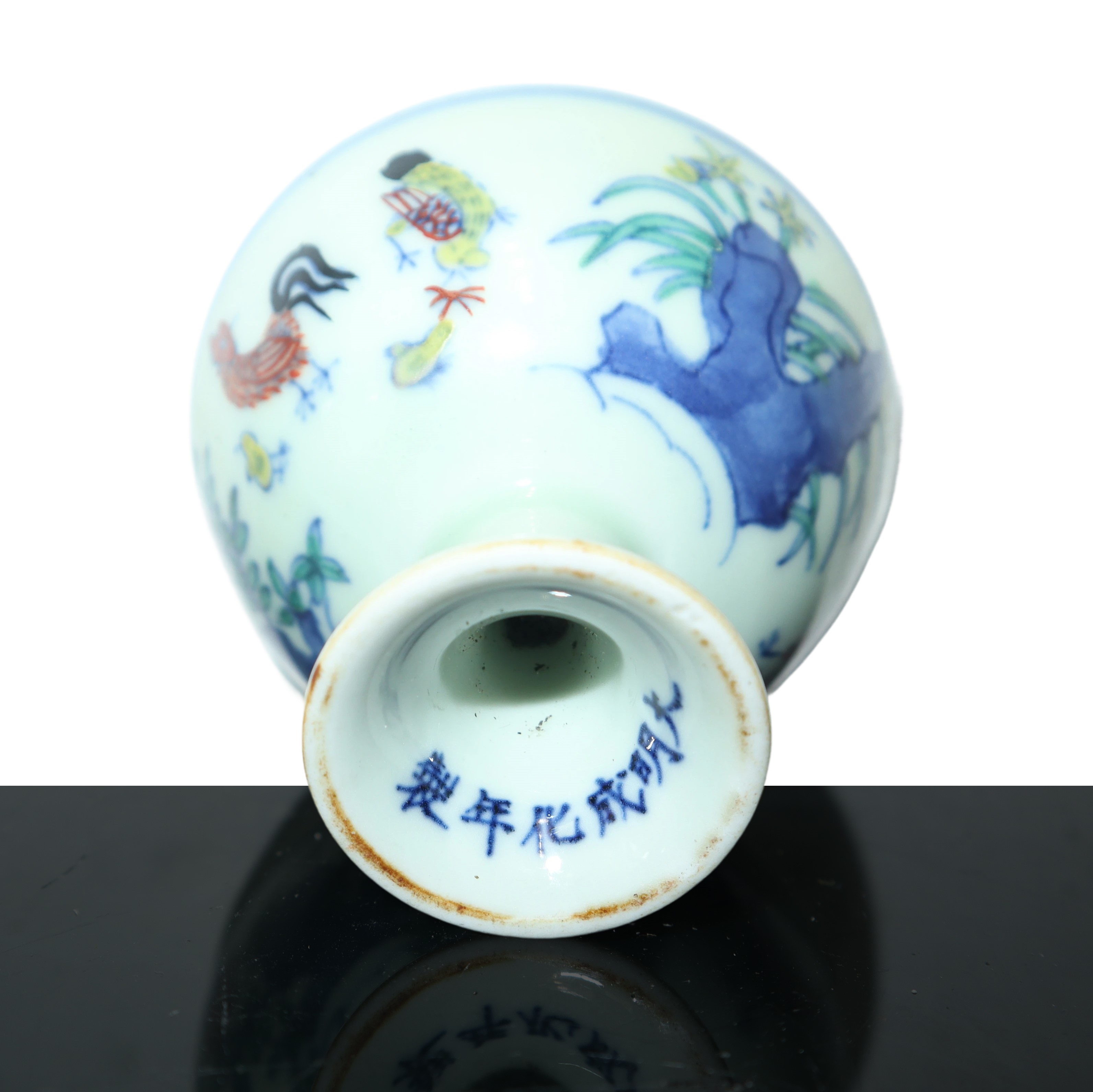 N'3 Coppette in Porcellana Cinese con Decori Floreali