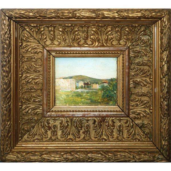 Raffaello Sorbi - Paesaggio con case