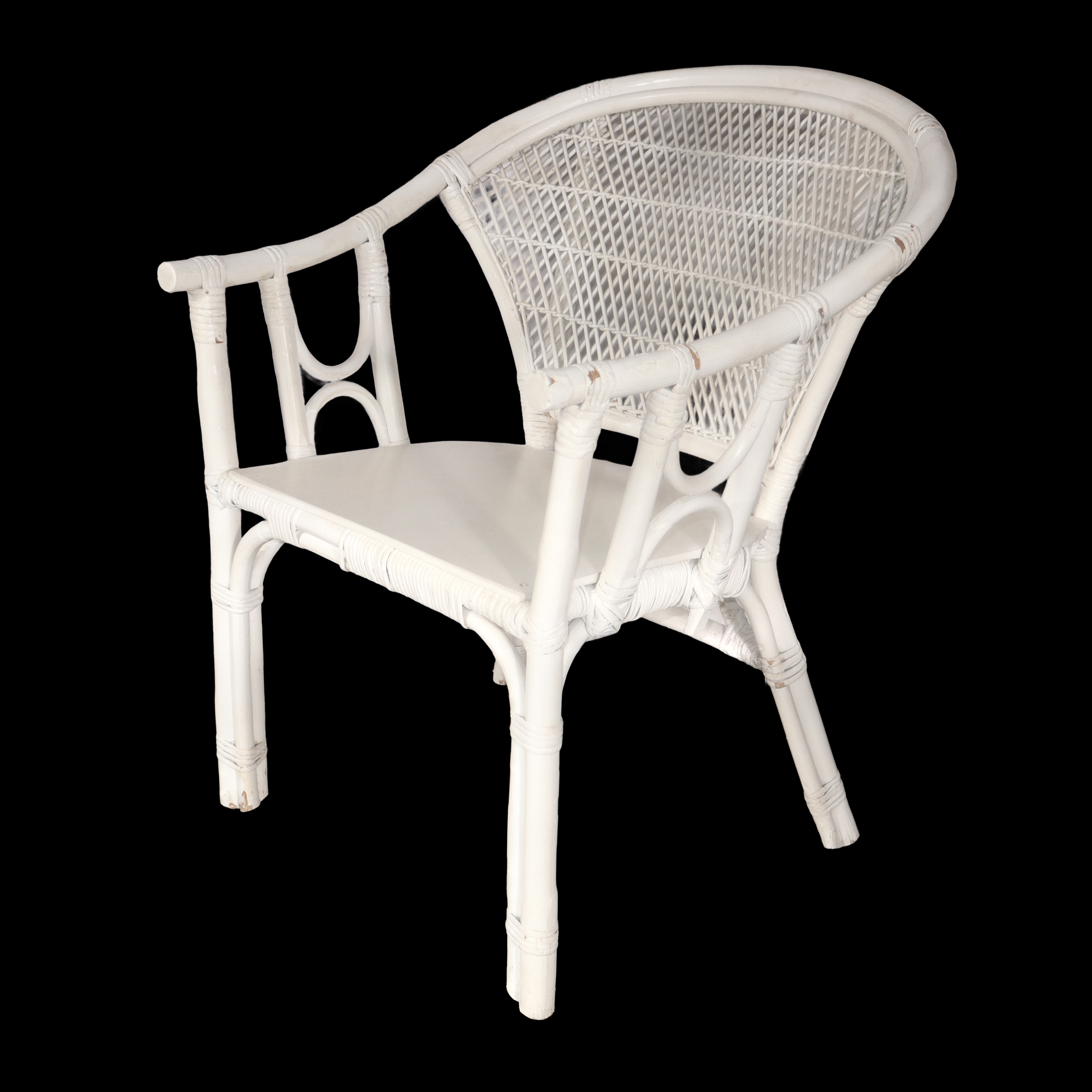 Salotto in Rattan Laccato Bianco