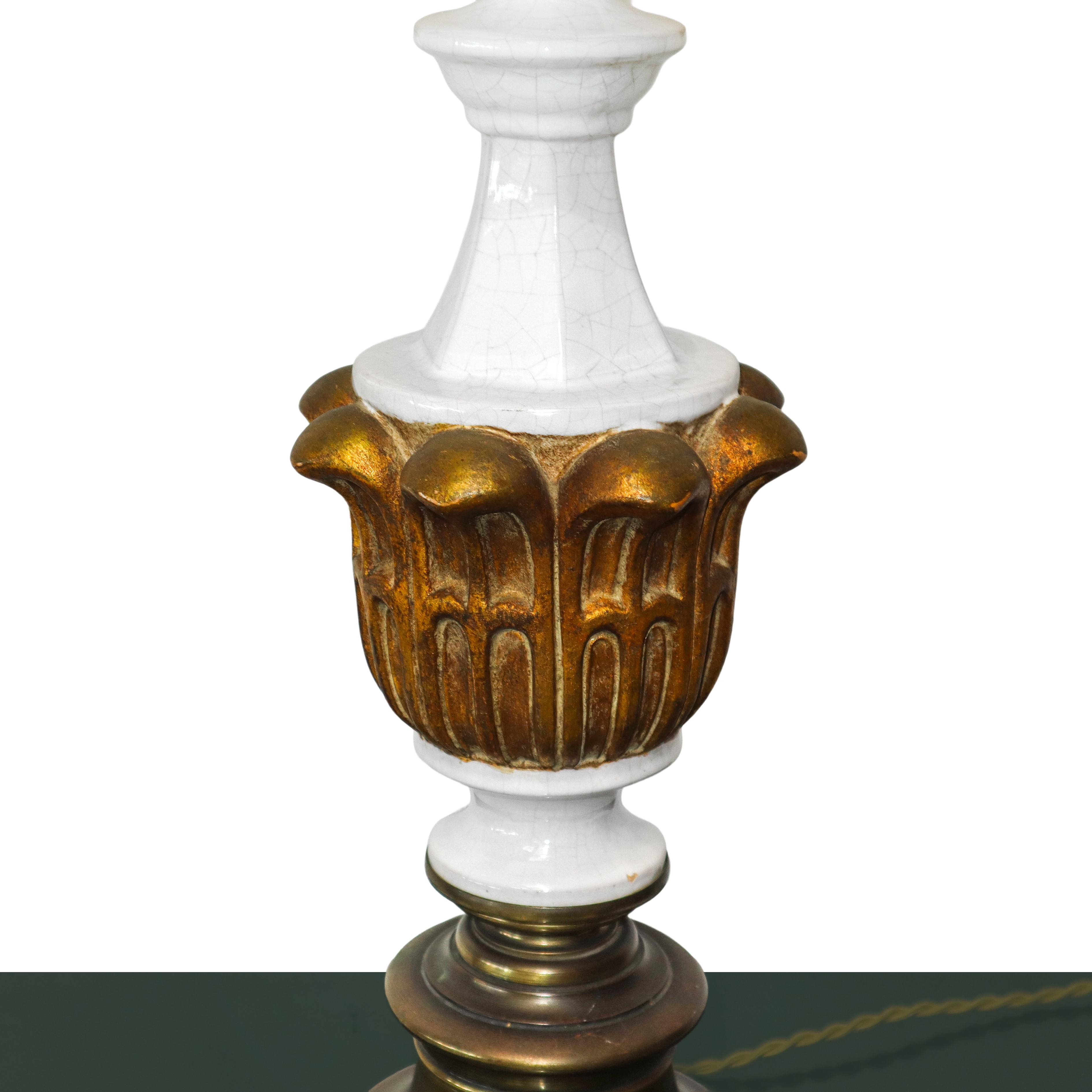 Lume a Petrolio in Porcellana Bianca e Legno