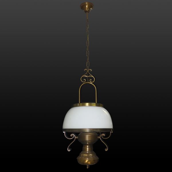 Gold metal pendant lamp