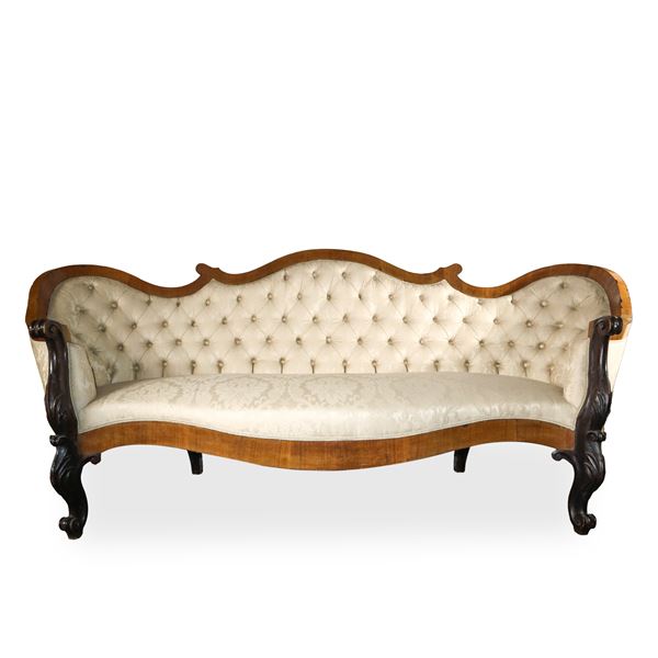 Louis Philippe sofa with capitonné upholstery