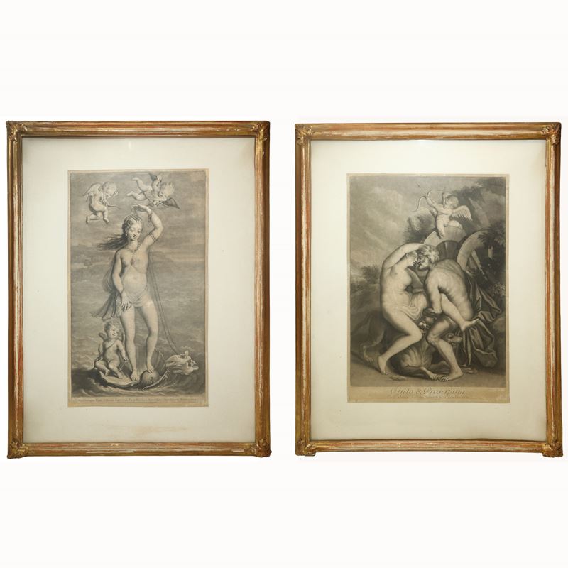 John Smith - Coppia di Incisioni: la Nascita di Venere, Plutone e Proserpina