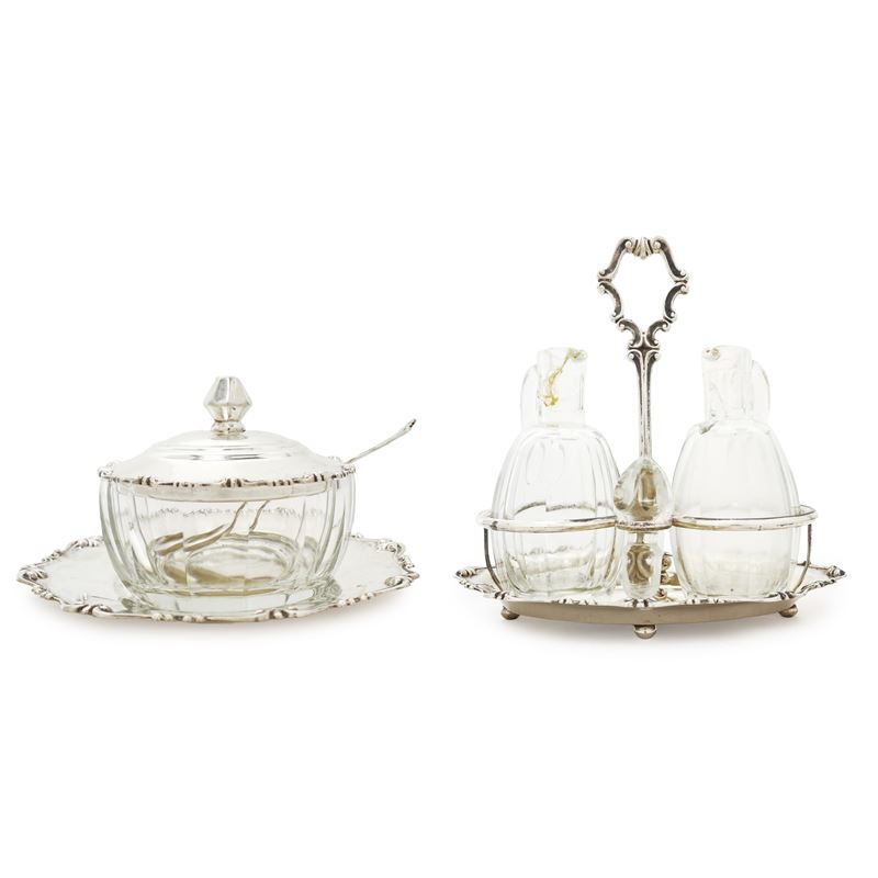 Oliera e formaggiera in argento 800