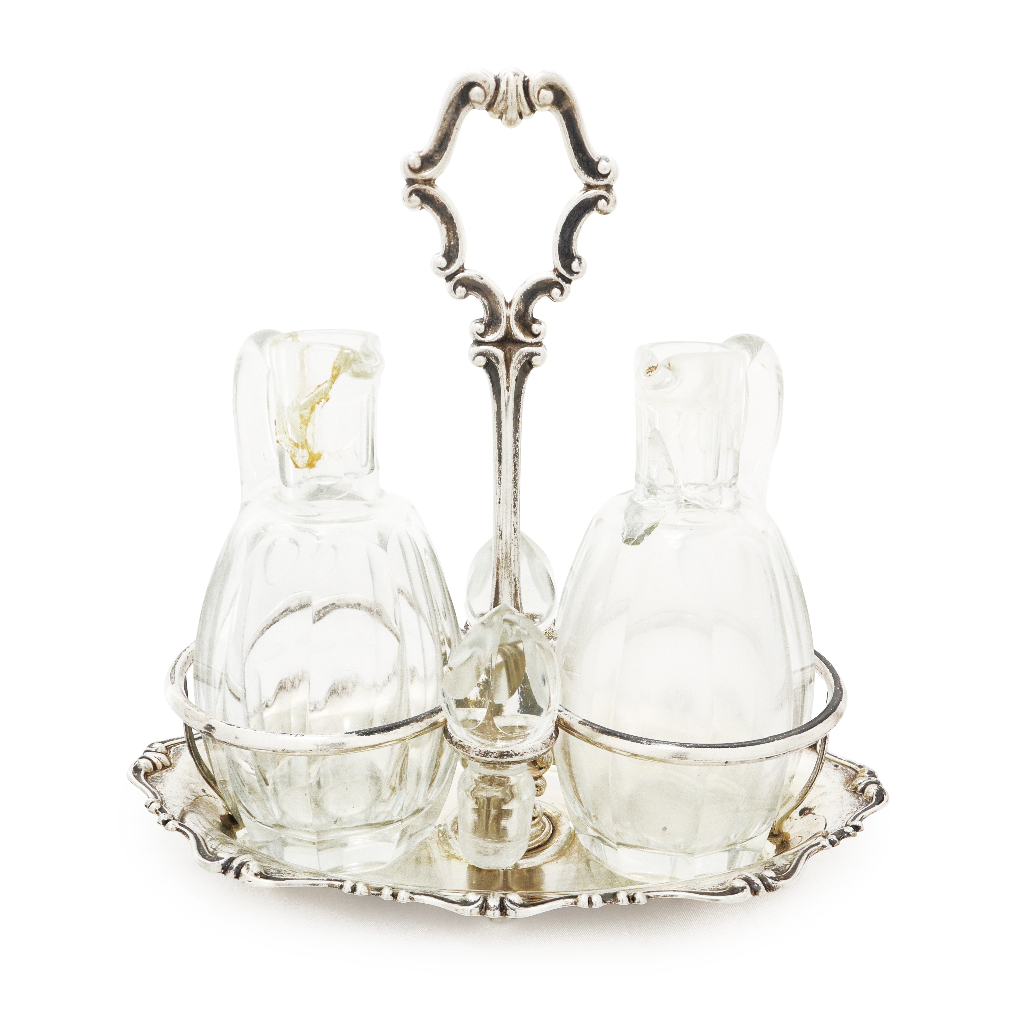 Oliera e formaggiera in argento 800