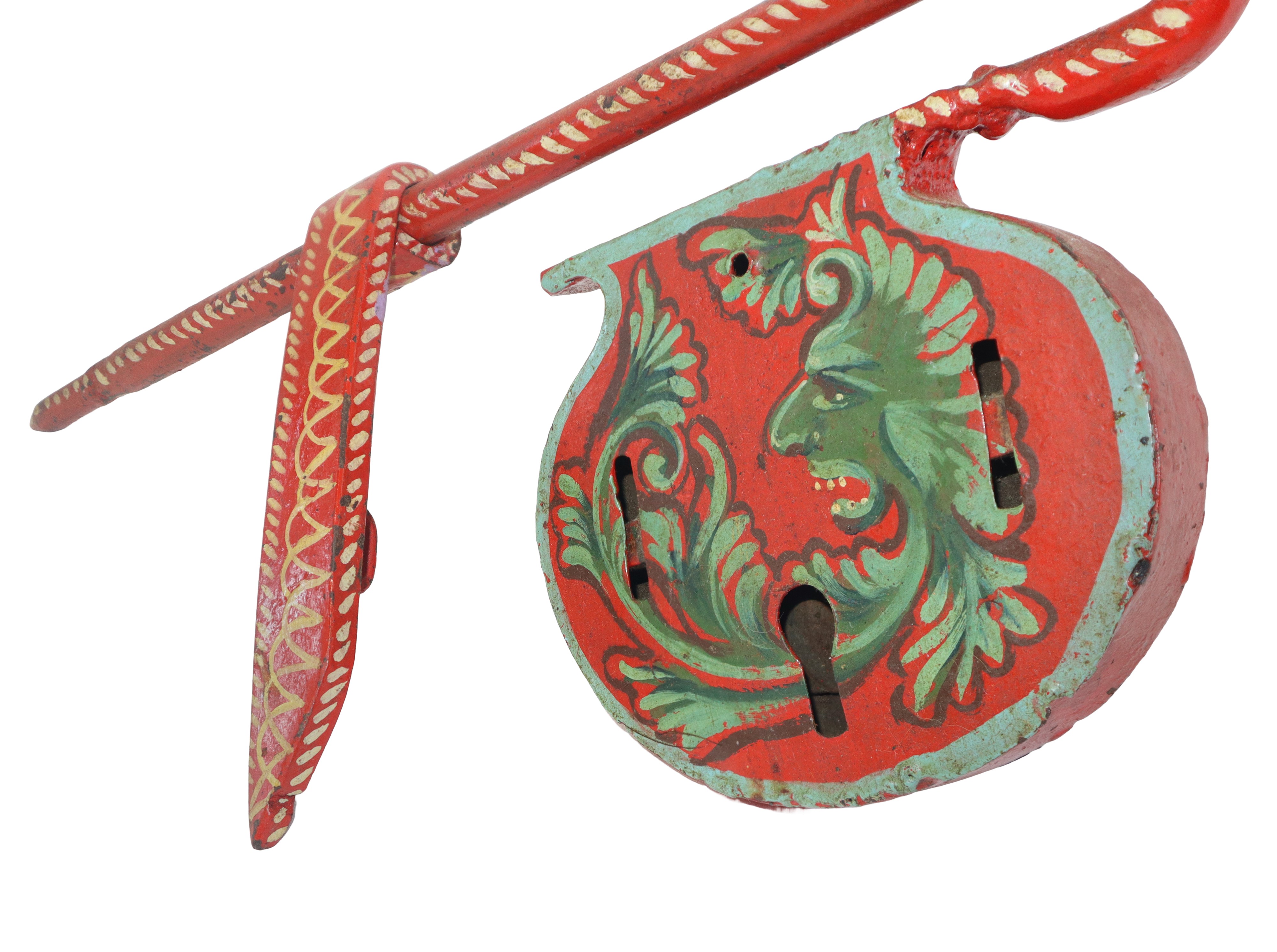 Catenaccio in ferro dipinto con paladino