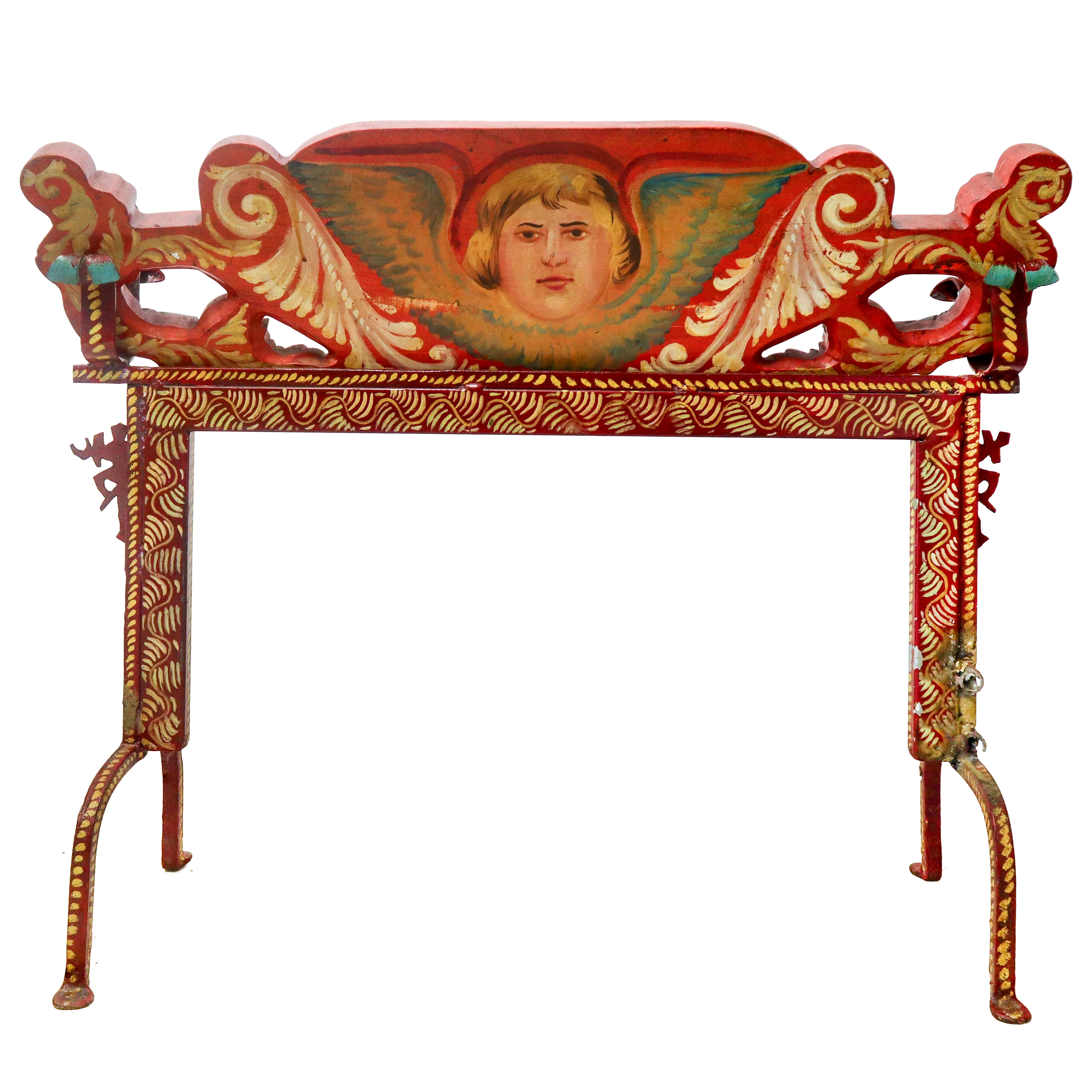 Il cenacolo, chiave di carretto scolpita e sbalzata a rilievo e dipinta policroma