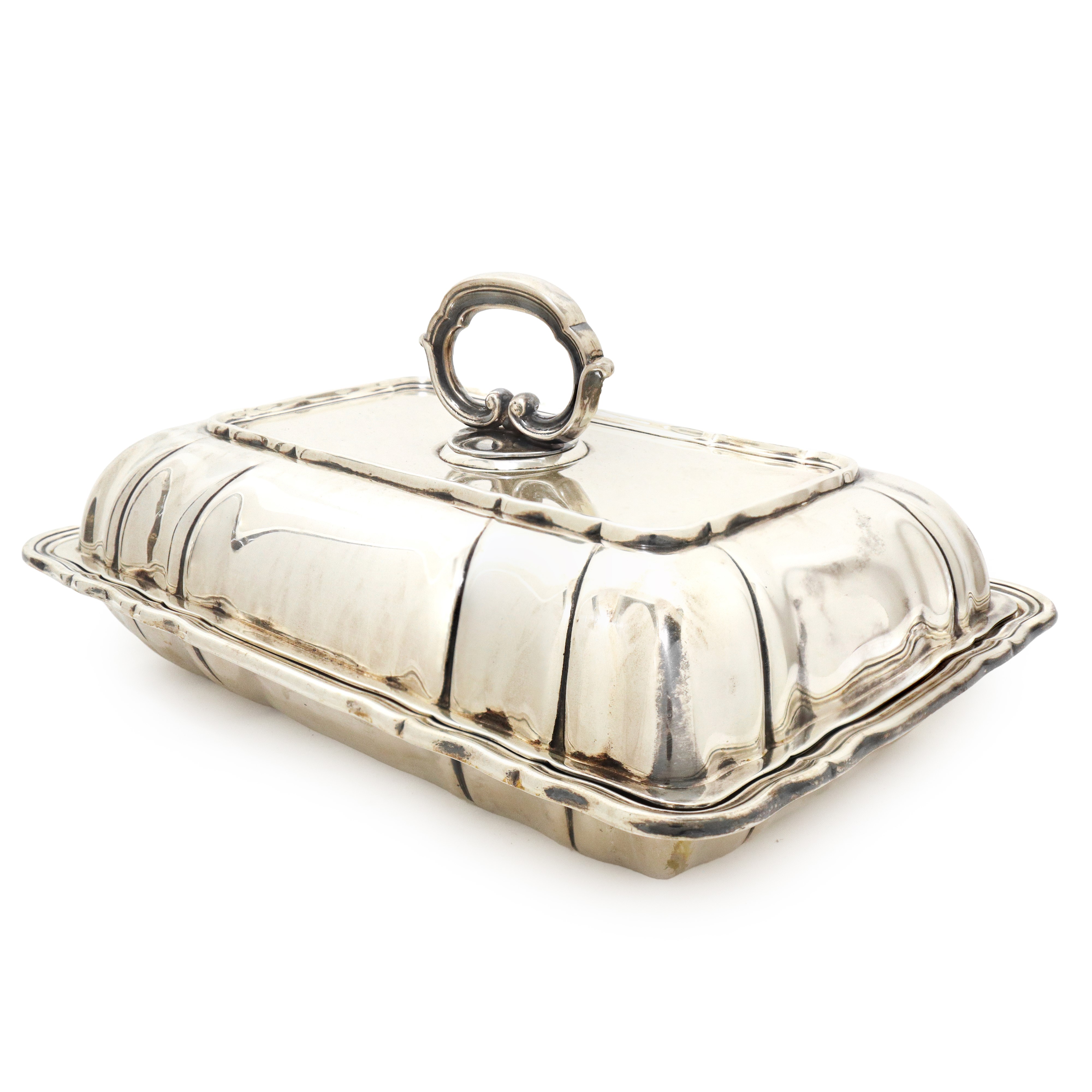 Legumiera in argento 800 con coperchio