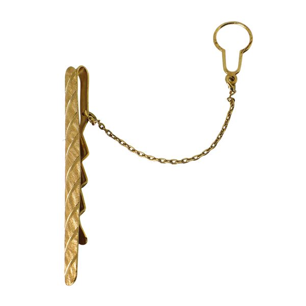 750 yellow gold tie clip