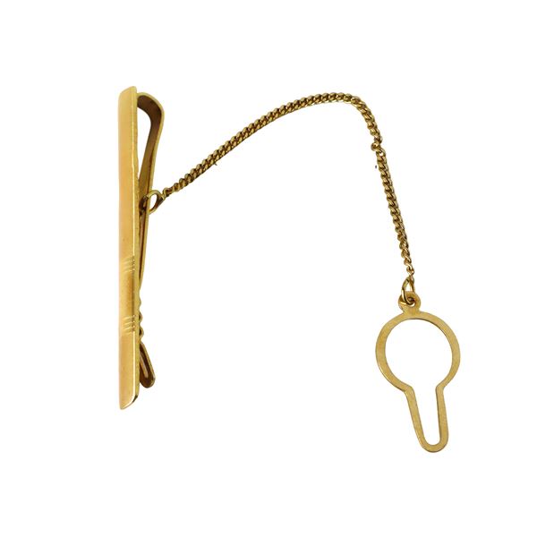 750 yellow gold tie clip