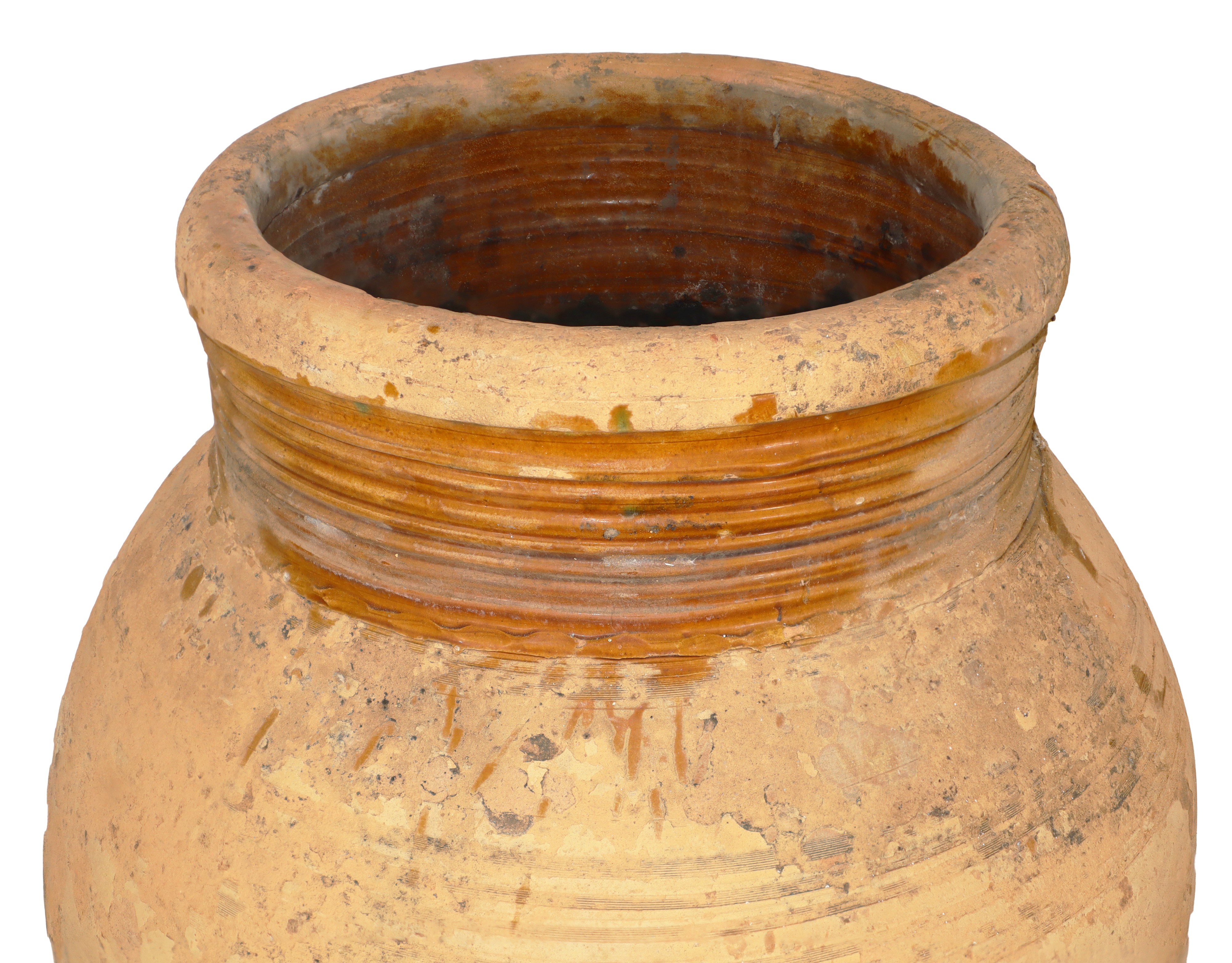 Giara in cotto con base in ferro