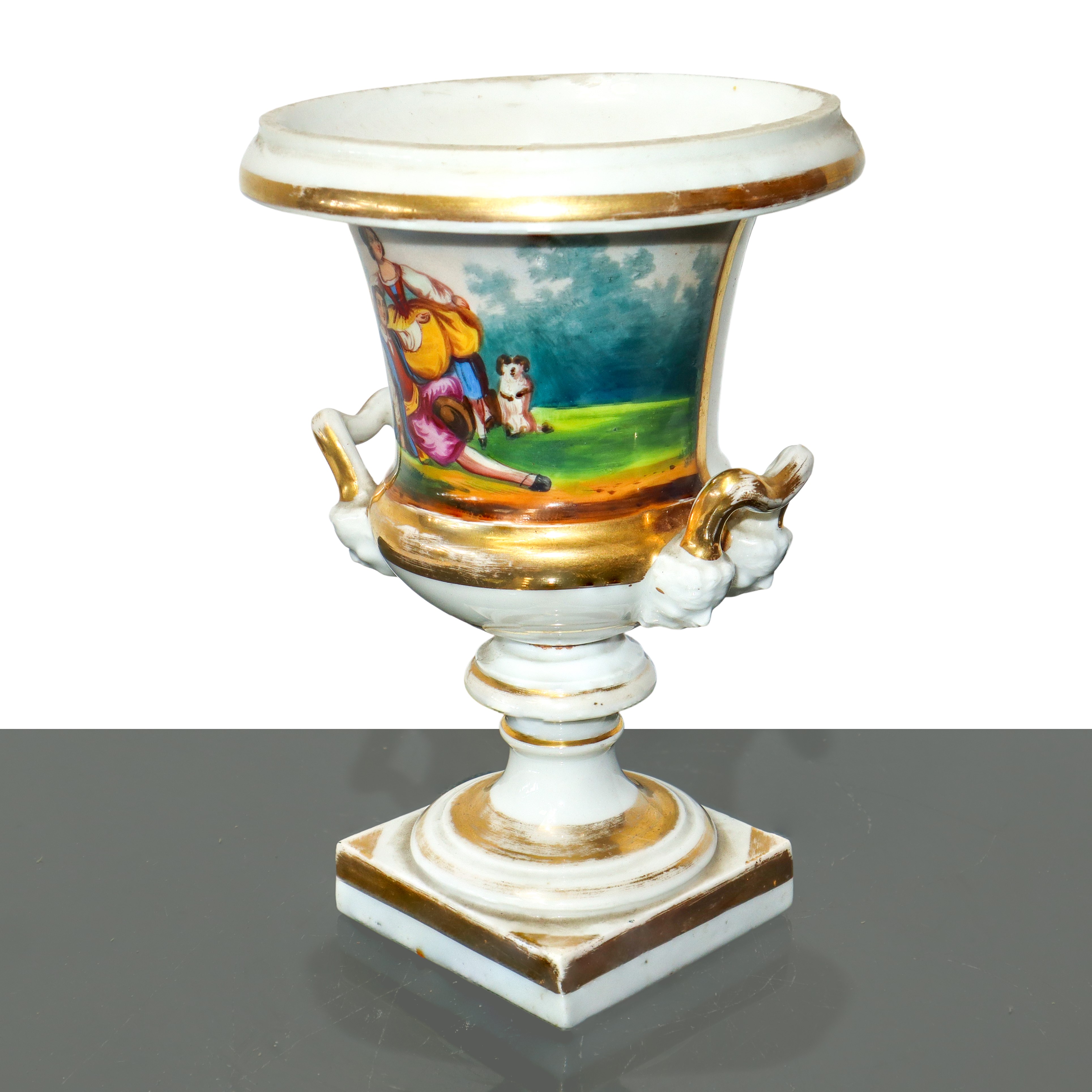 Vaso a Cratere Policromo con Scene Arcadiche