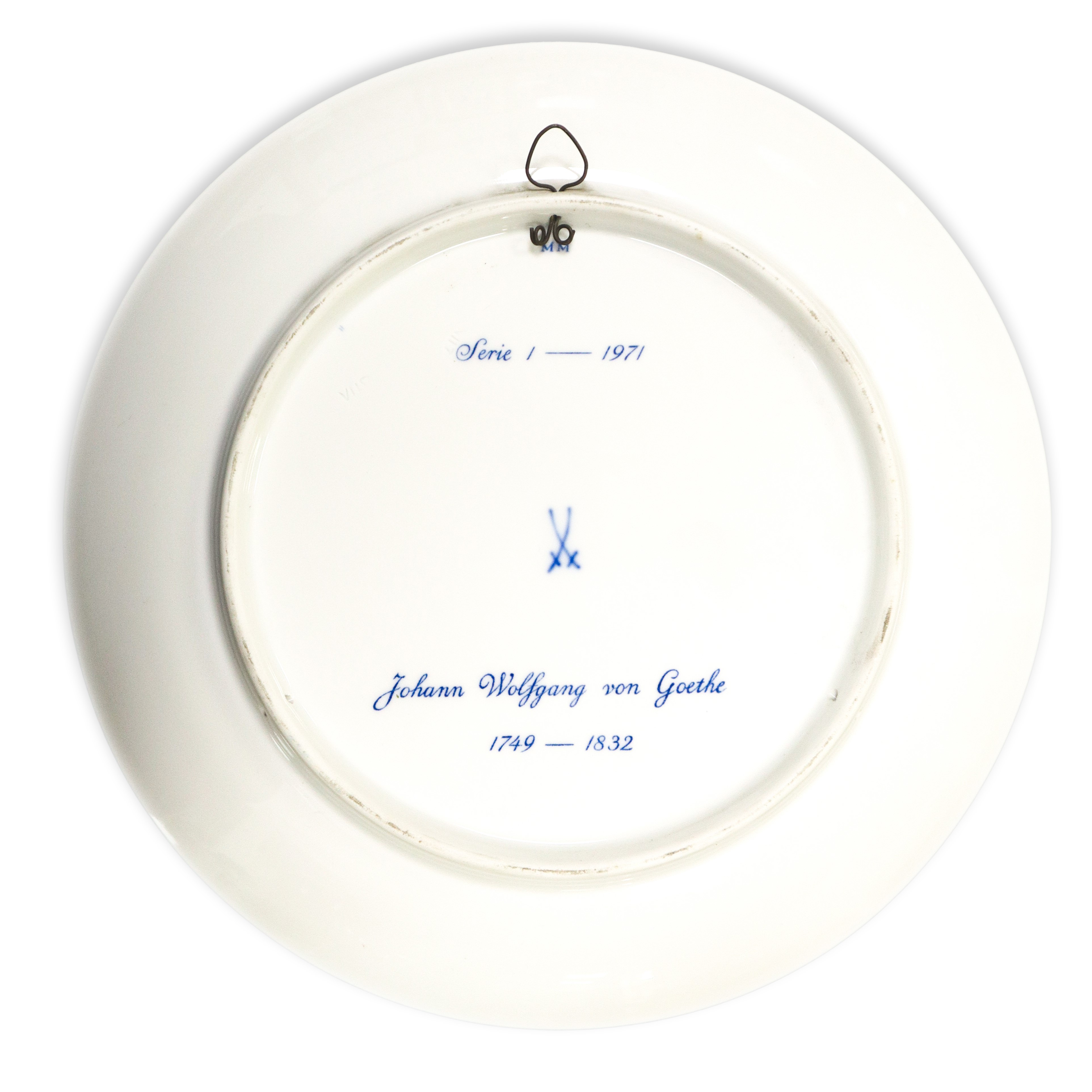 Porcelain Meissen - Gruppo di 4 piatti in porcellana con ritratti di personalità illustri, anni '...