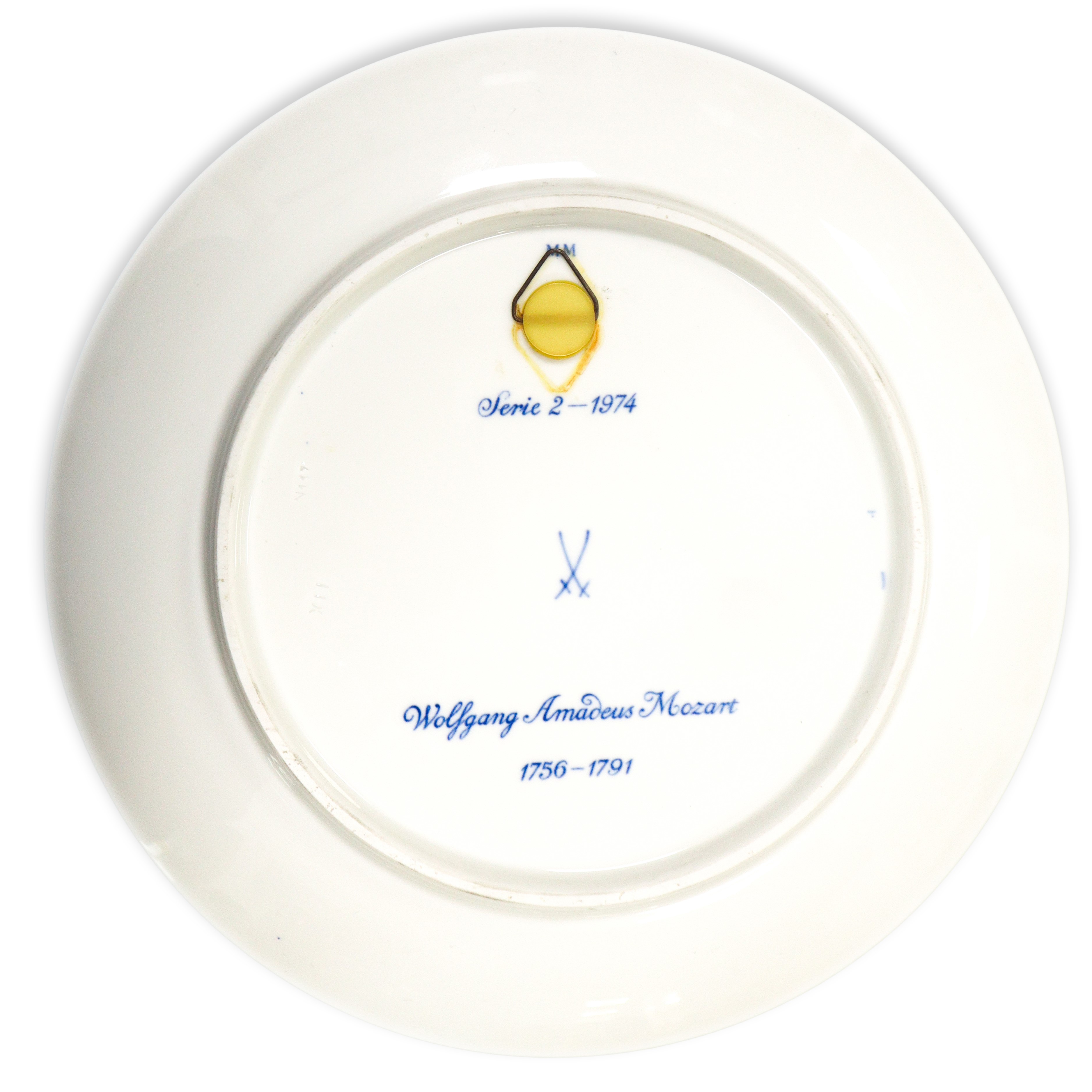 Porcelain Meissen - Gruppo di 4 piatti in porcellana con ritratti di personalità illustri, anni '...