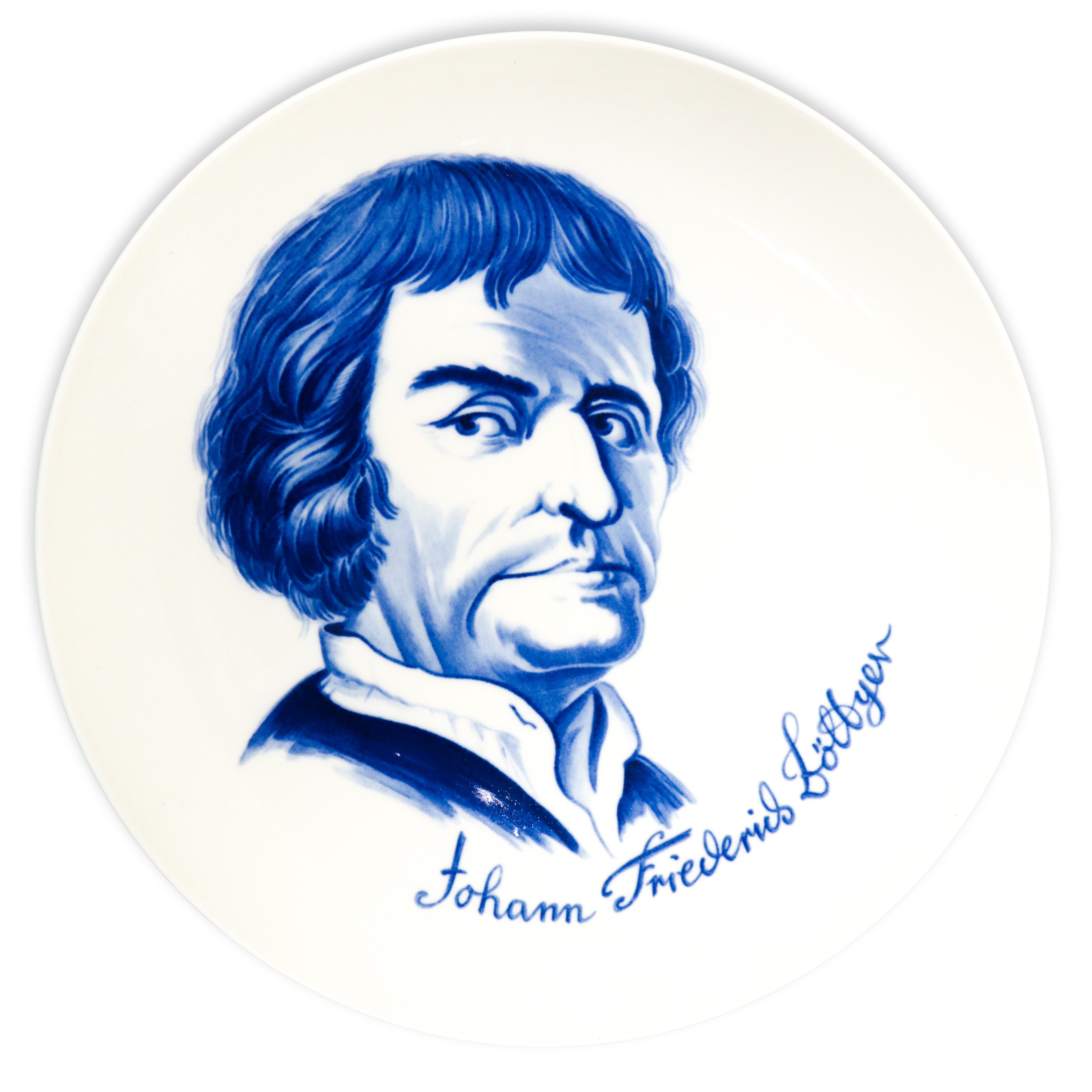 Porcelain Meissen - Gruppo di 4 piatti in porcellana con ritratti di personalità illustri, anni '...
