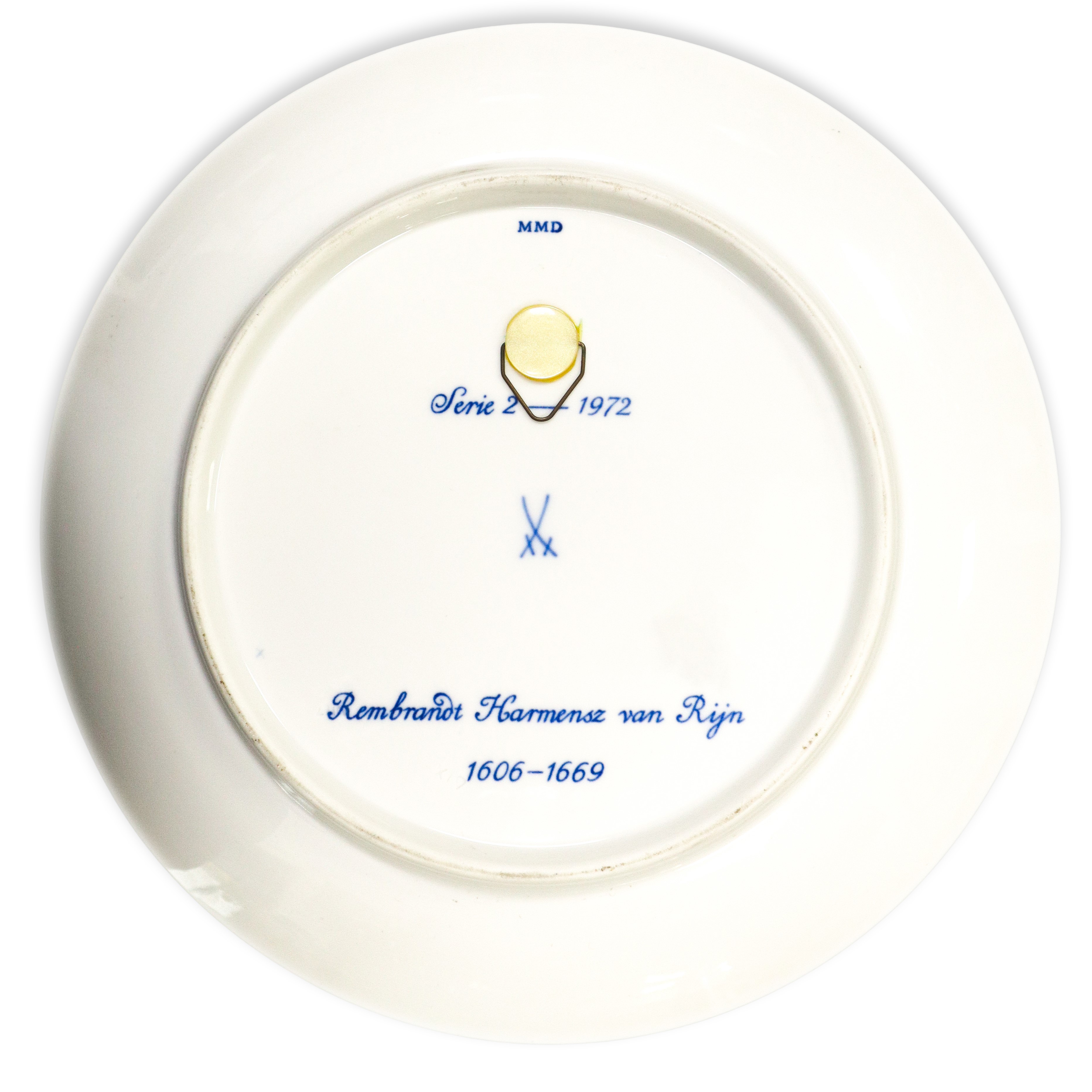 Porcelain Meissen - Gruppo di 4 piatti in porcellana con ritratti di personalità illustri, anni '...