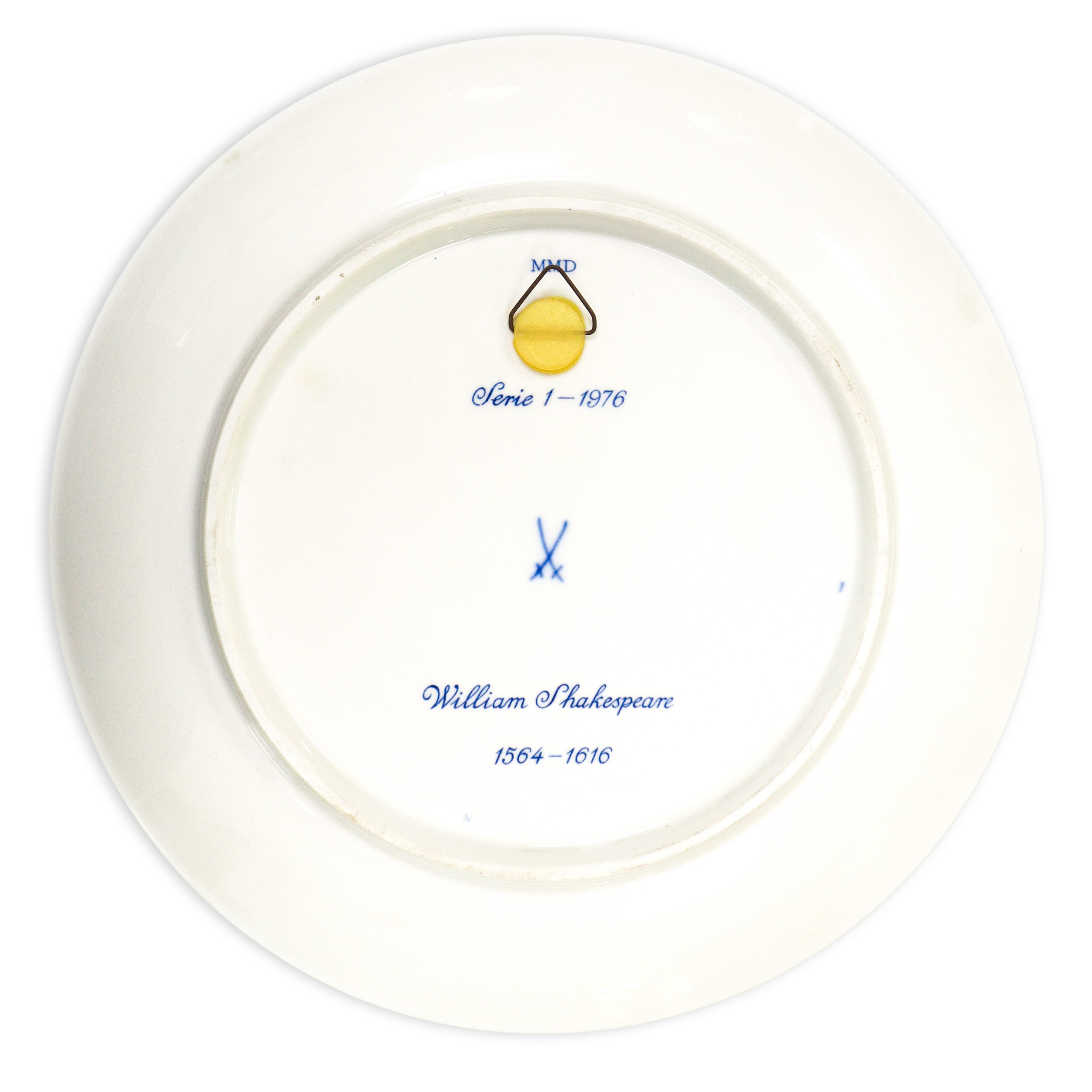 Porcelain Meissen - Gruppo di 2 piatti in porcellana su fondo blu, anni '70