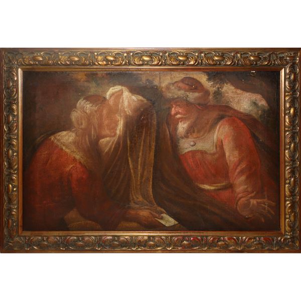 Scena biblica: Vengono mostrati i panni insanguinati di Giuseppe a Giacobbe dopo essere stato gettato  [..]