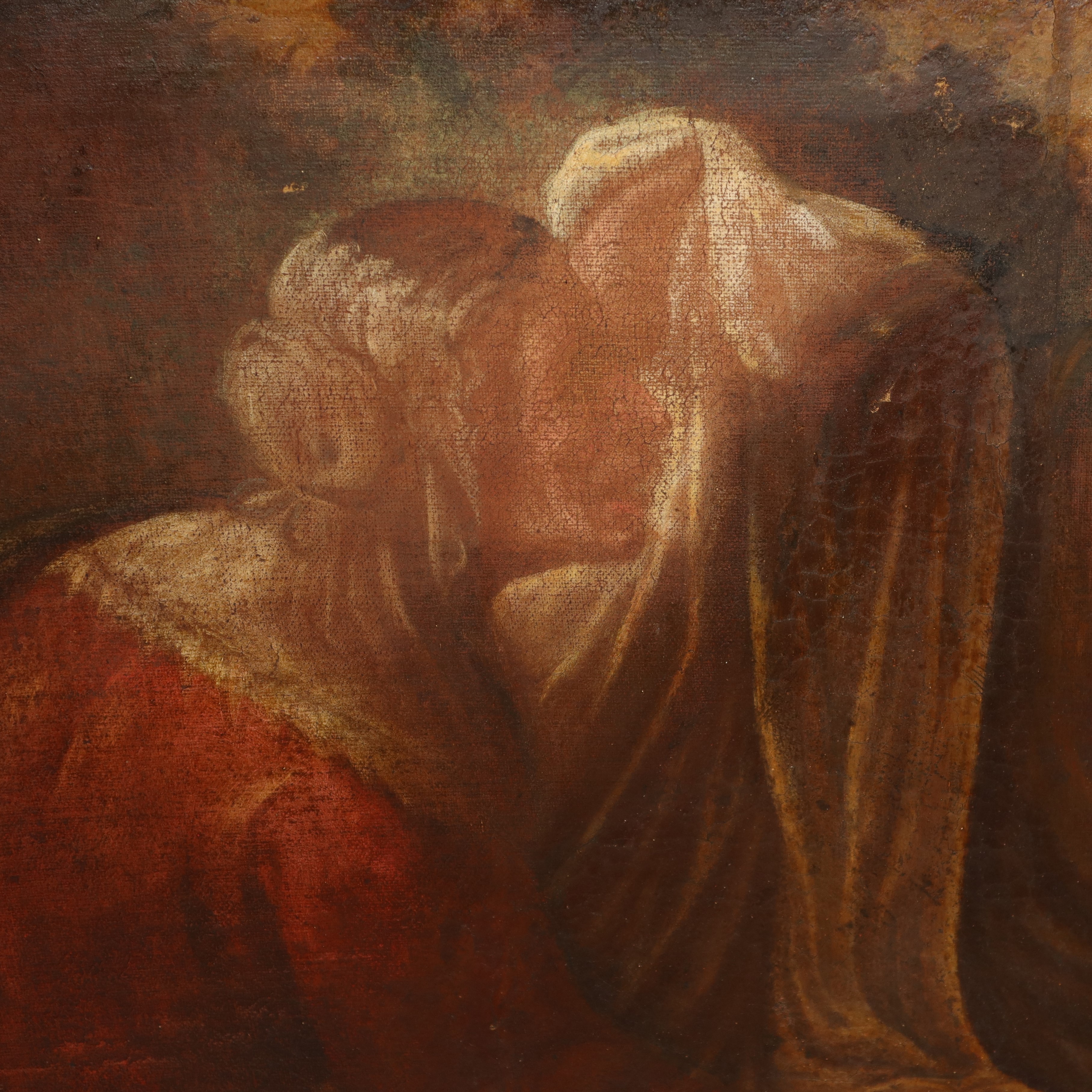 Scena biblica: Vengono mostrati i panni insanguinati di Giuseppe a Giacobbe dopo essere stato get...