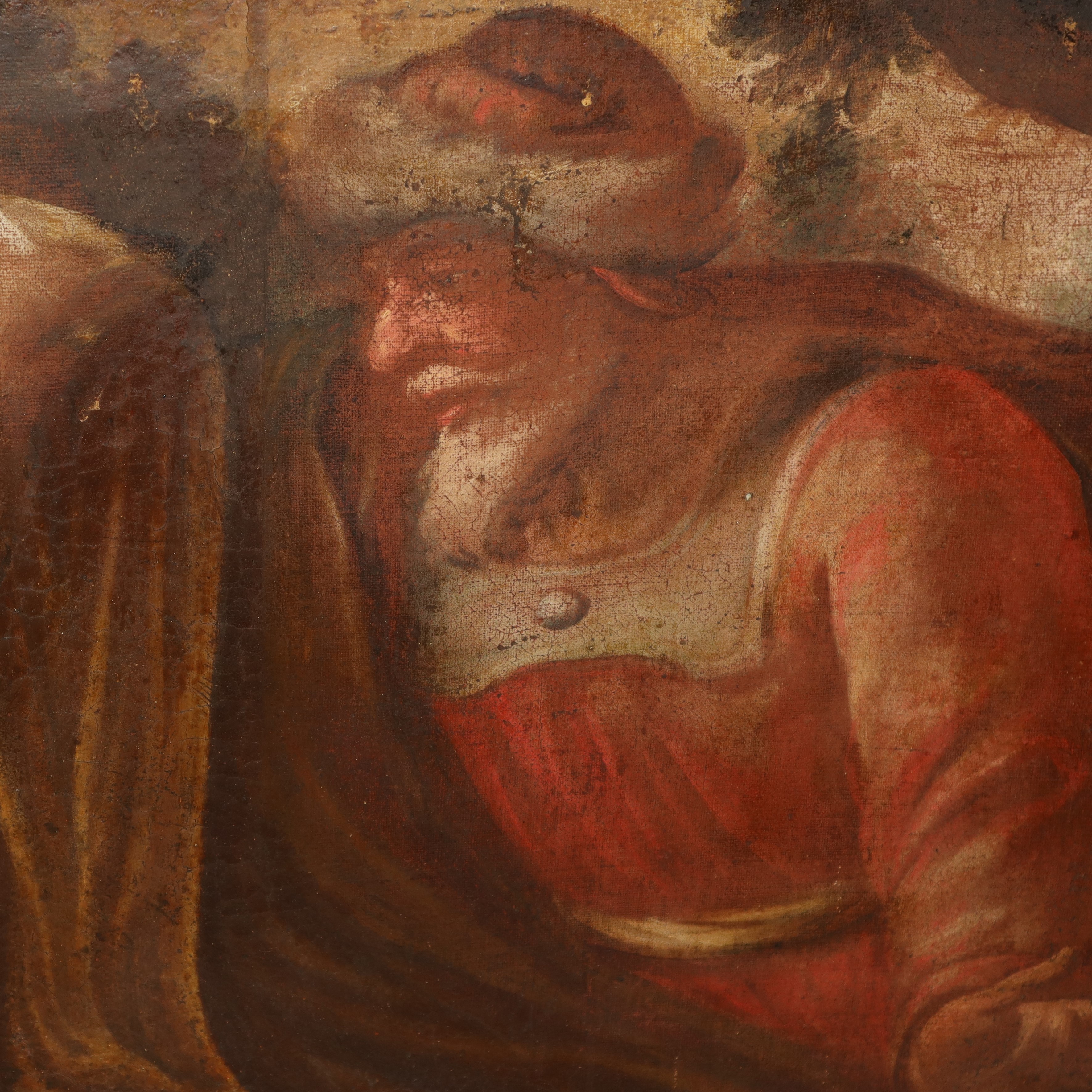 Scena biblica: Vengono mostrati i panni insanguinati di Giuseppe a Giacobbe dopo essere stato get...