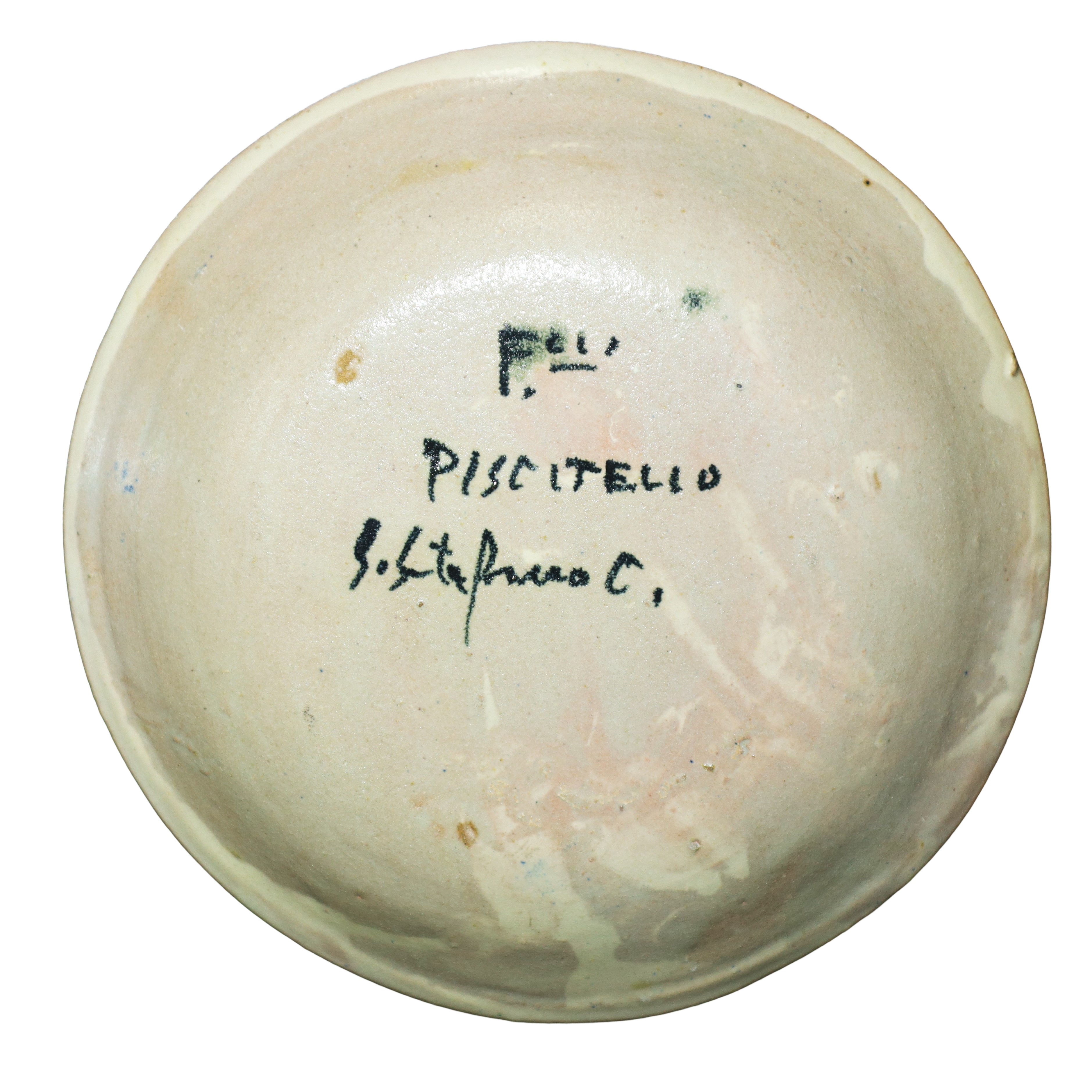 N°2 Piatti decorativi in maiolica di Santo Stefano di Camastra con decori di frutta