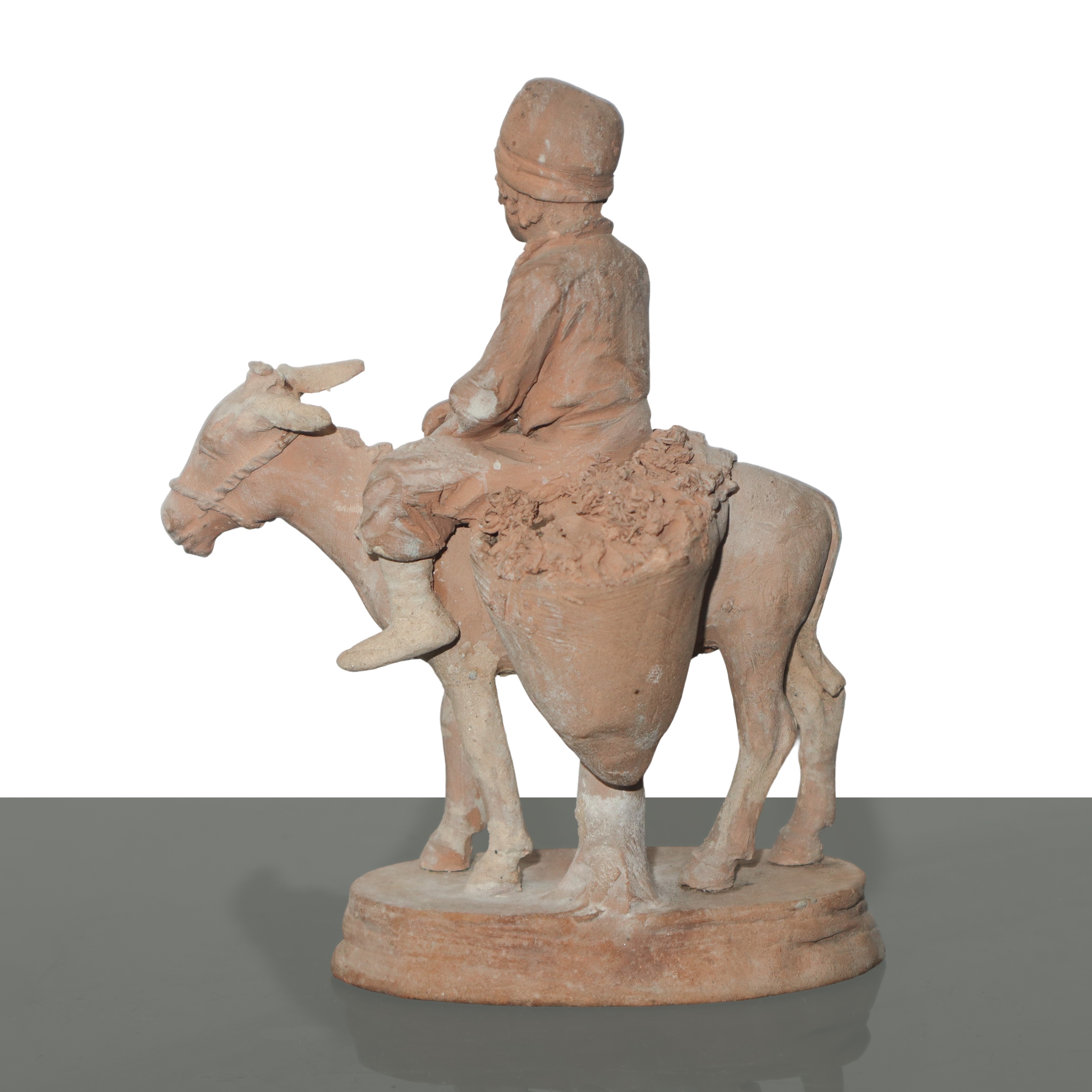 Uomo a cavallo d'asino