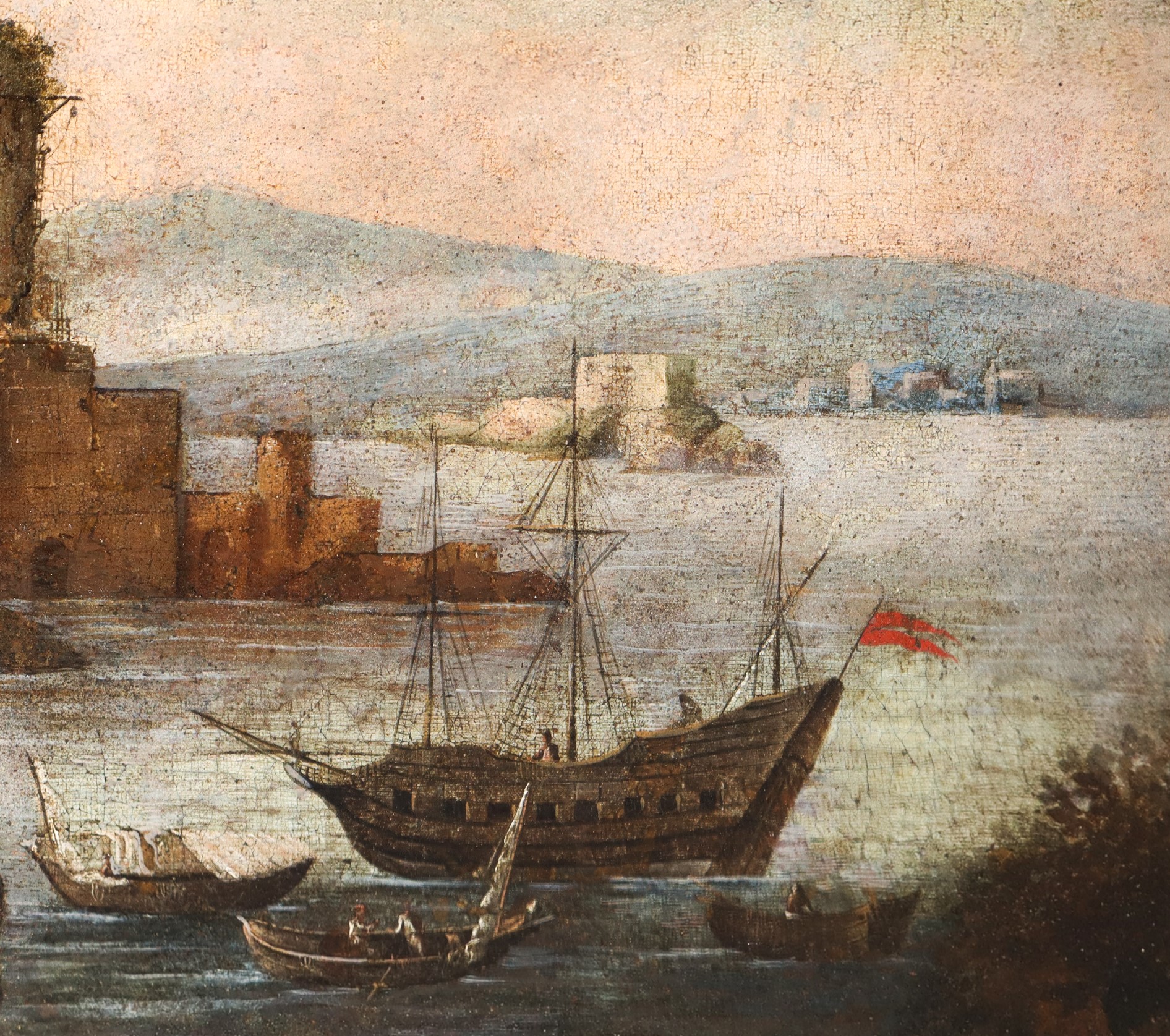 Paesaggio Portuale con Fortificazione e Torre