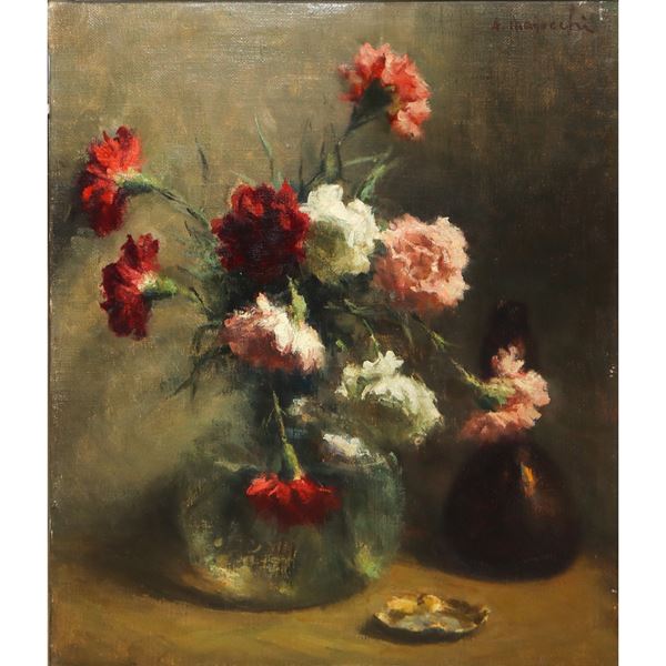 Attilio  Maiocchi - Vaso di garofani