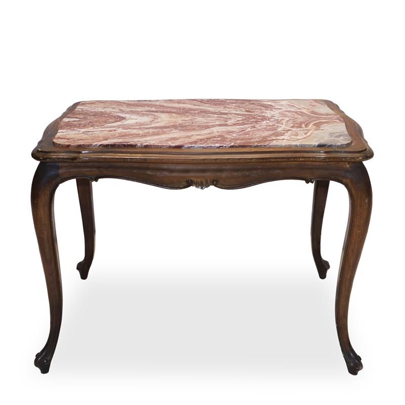 Piccolo tavolo con piano in marmo
